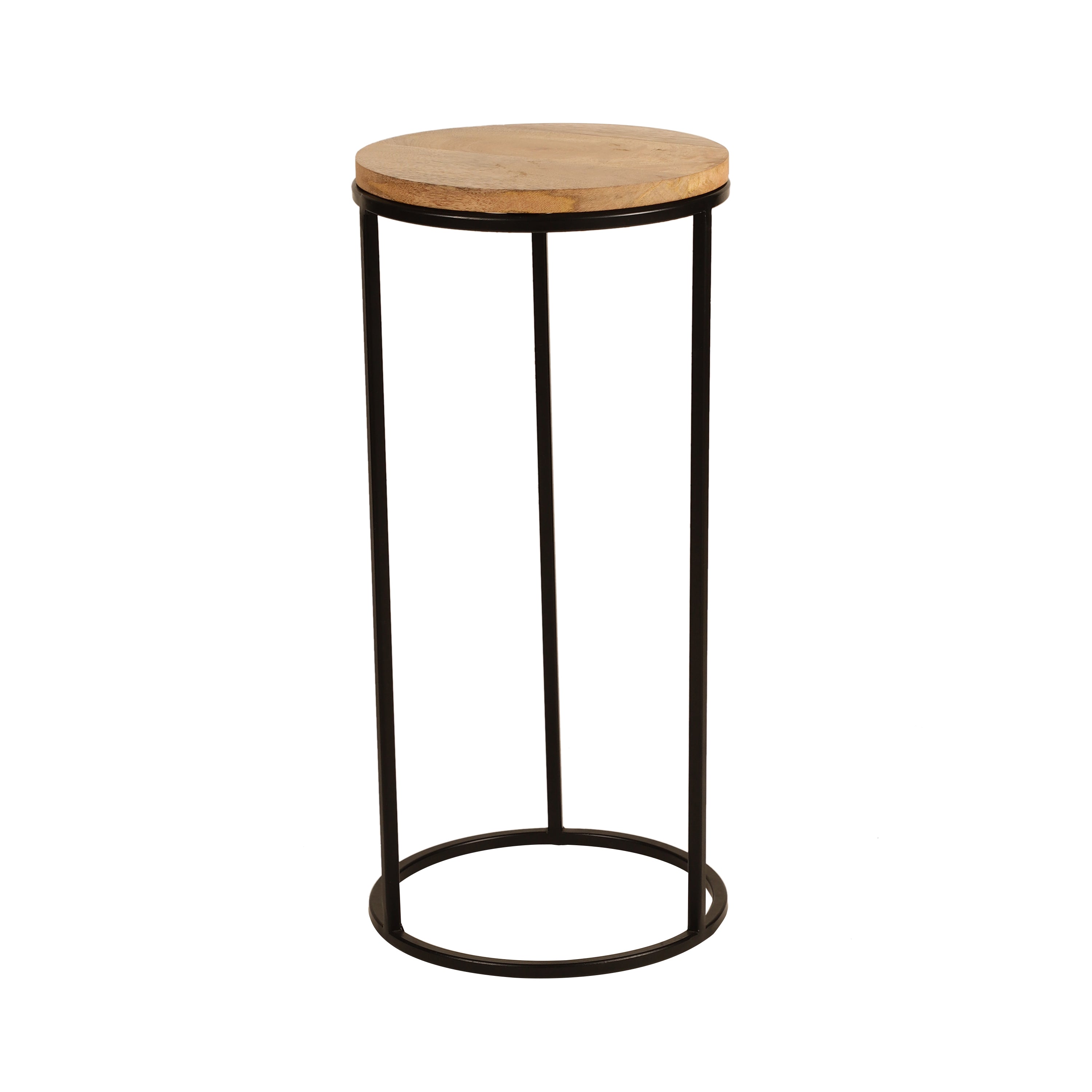 Minimal Round Wooden Accent Table Large