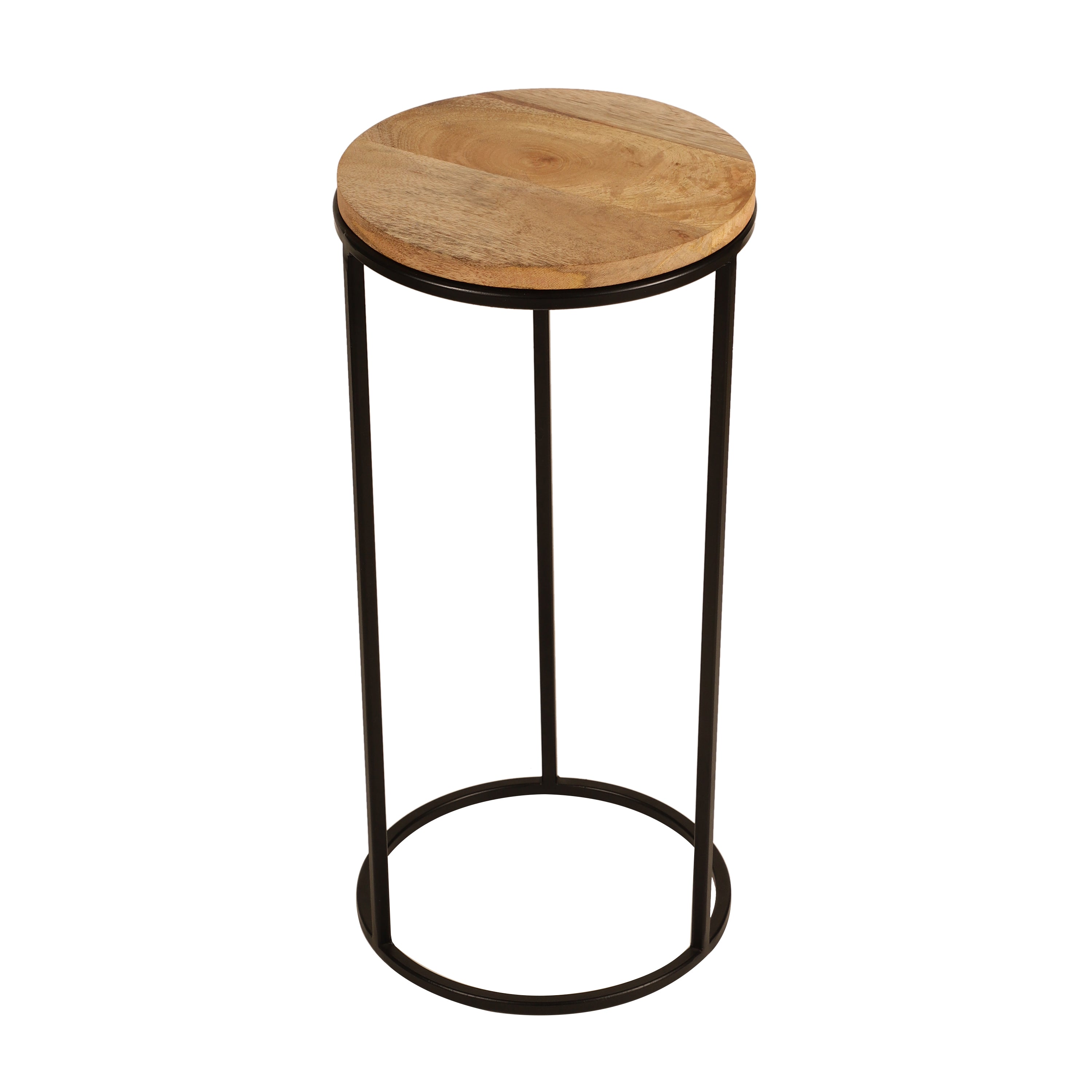 Minimal Round Wooden Accent Table Large
