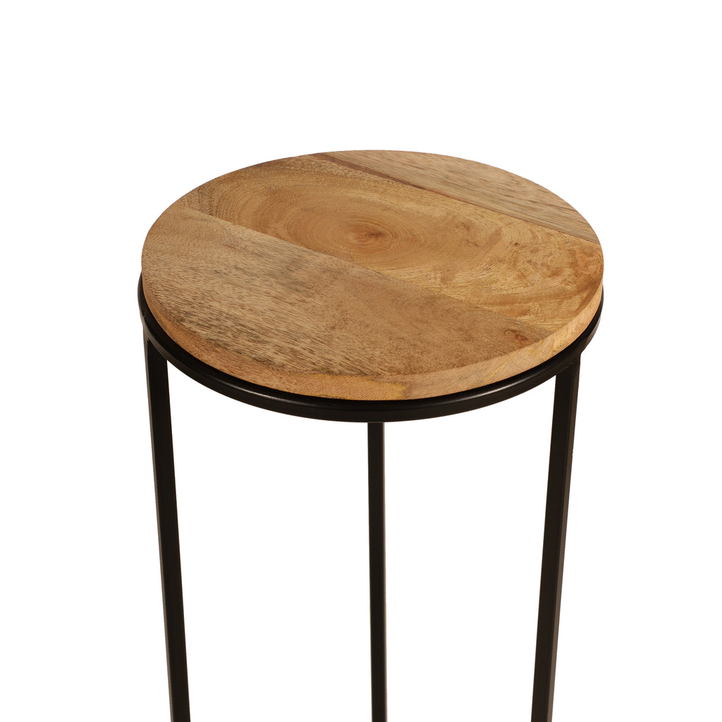 Minimal Round Wooden Accent Table Large