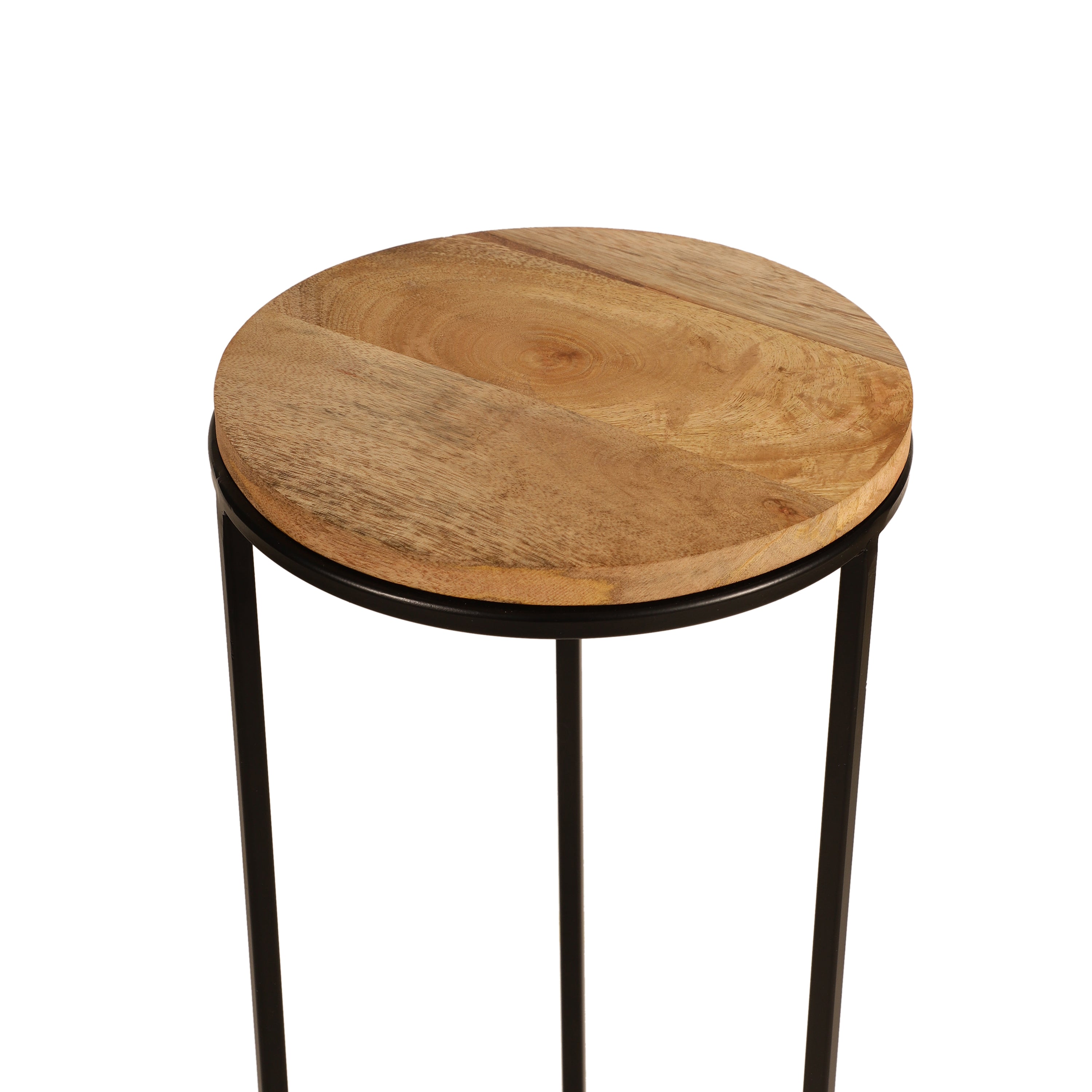 Minimal Round Wooden Accent Table Large