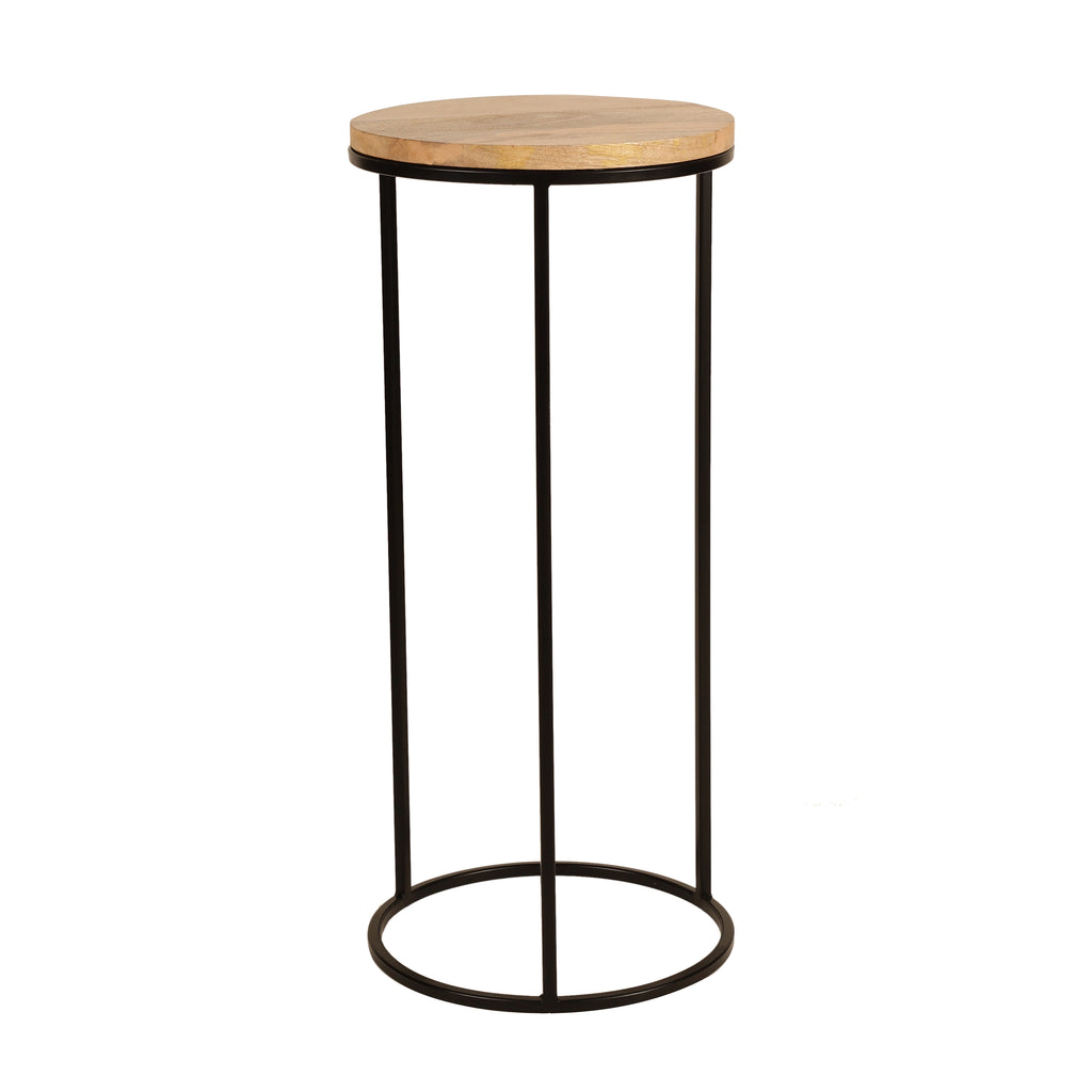 Minimal Round Wooden Accent Table Small