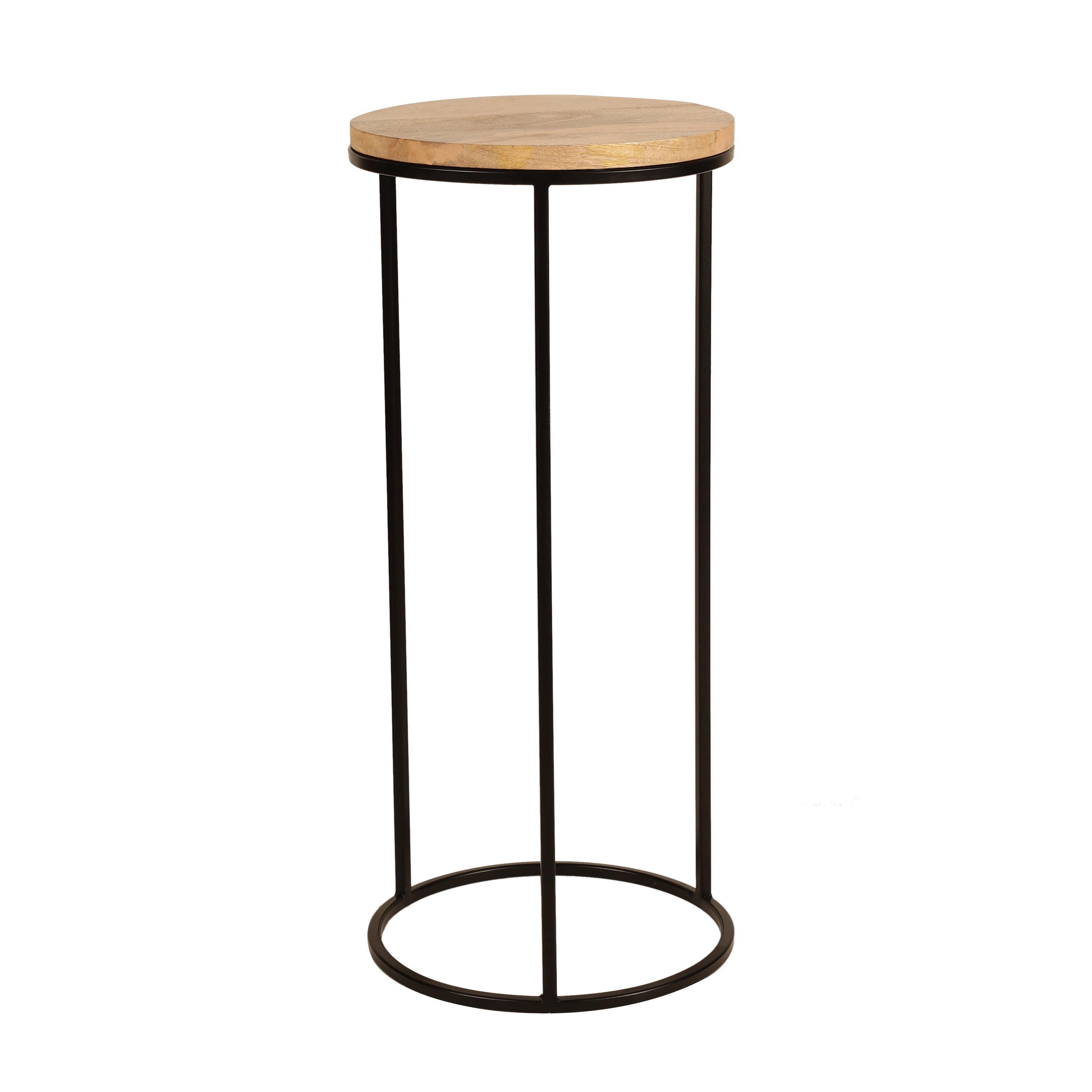 Minimal Round Wooden Accent Table Small