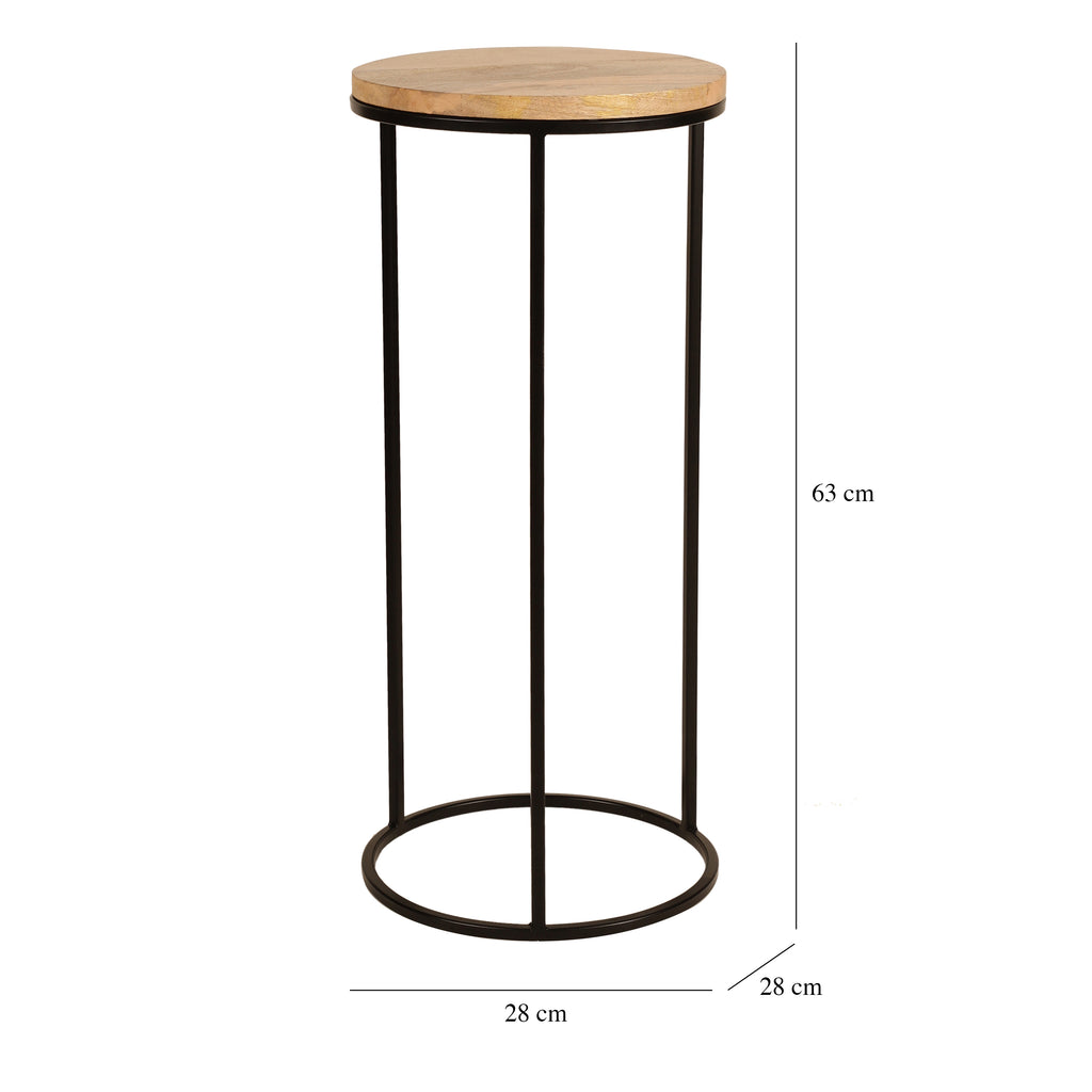 Minimal Round Wooden Accent Table Small
