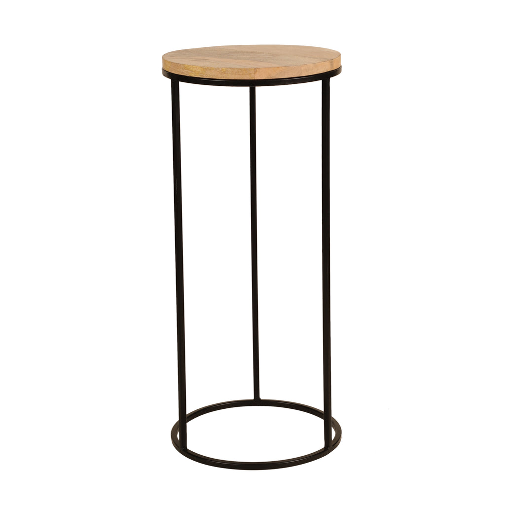 Minimal Round Wooden Accent Table Small