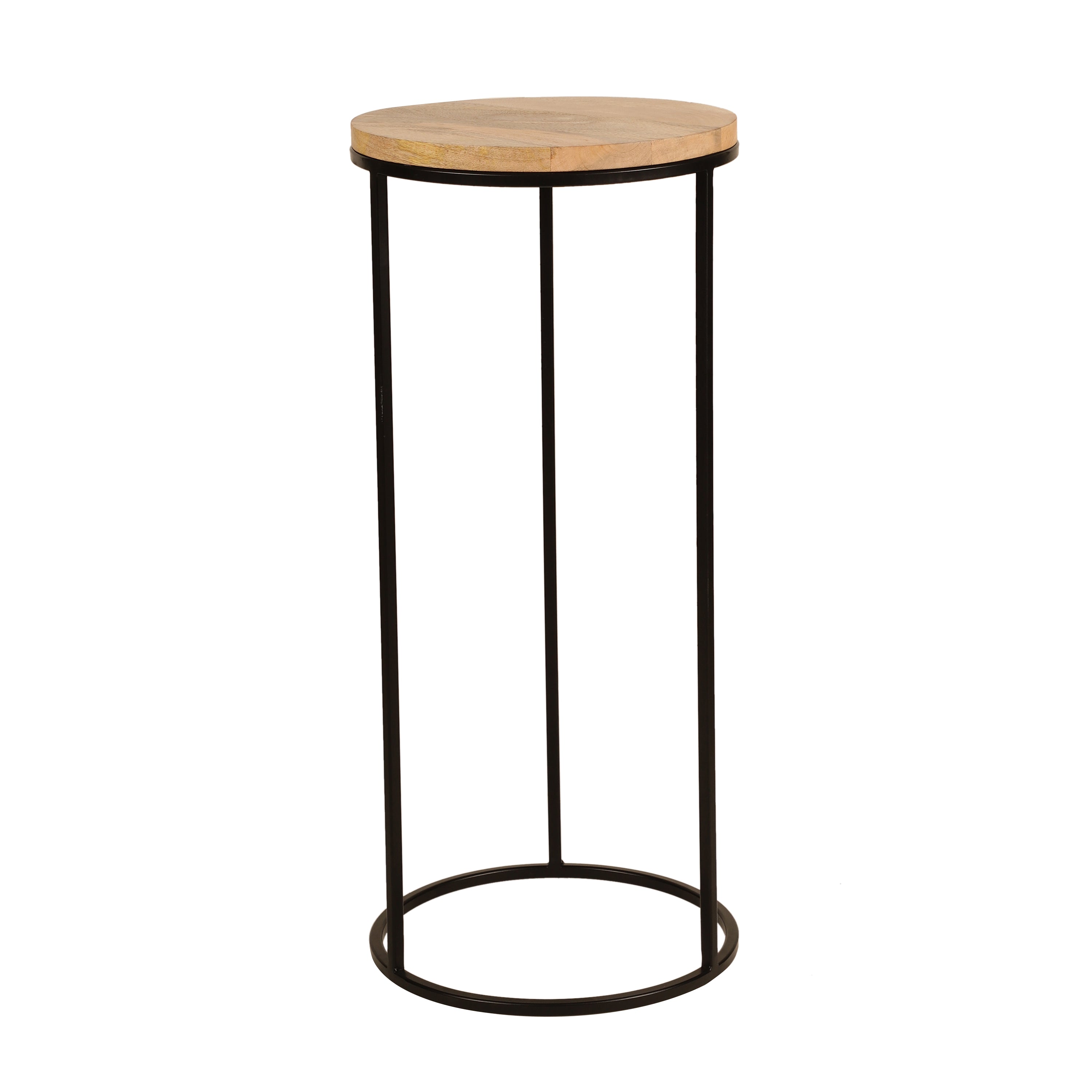 Minimal Round Wooden Accent Table Small