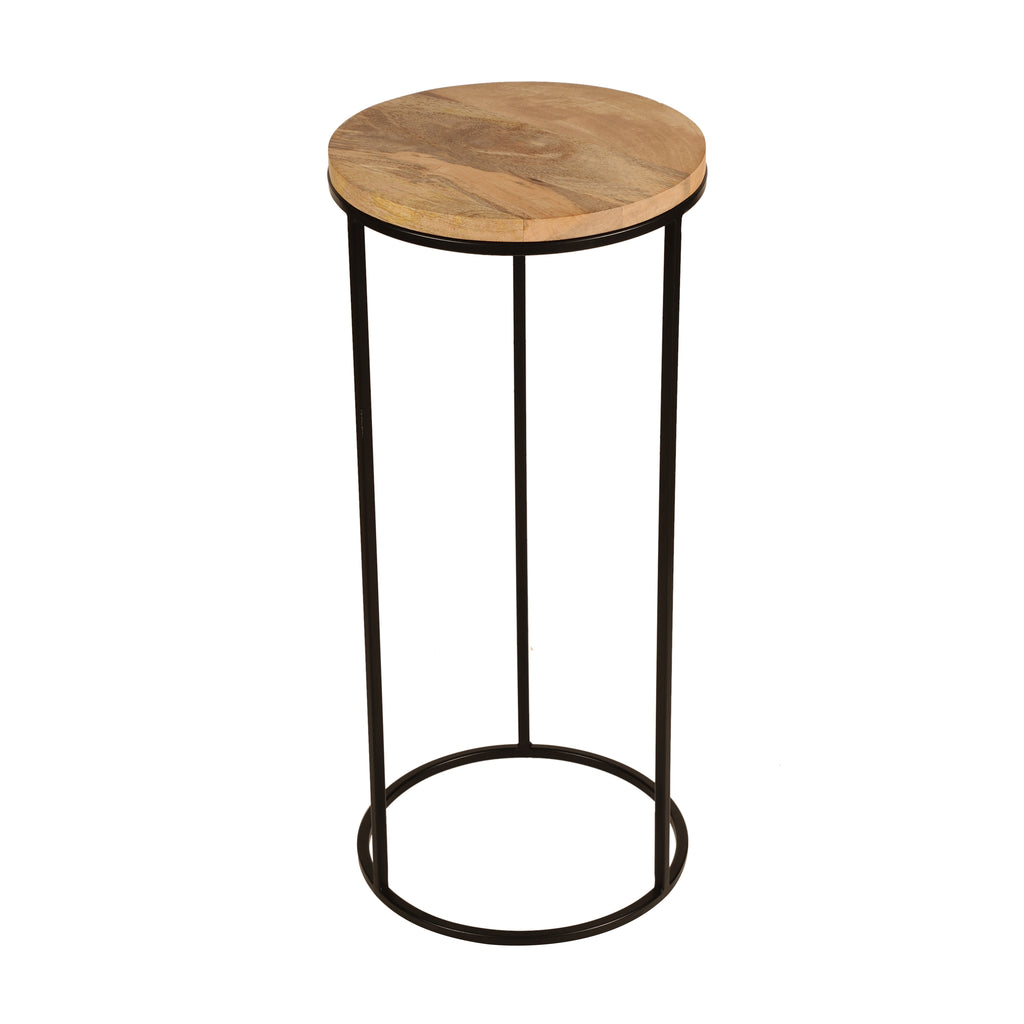 Minimal Round Wooden Accent Table Small