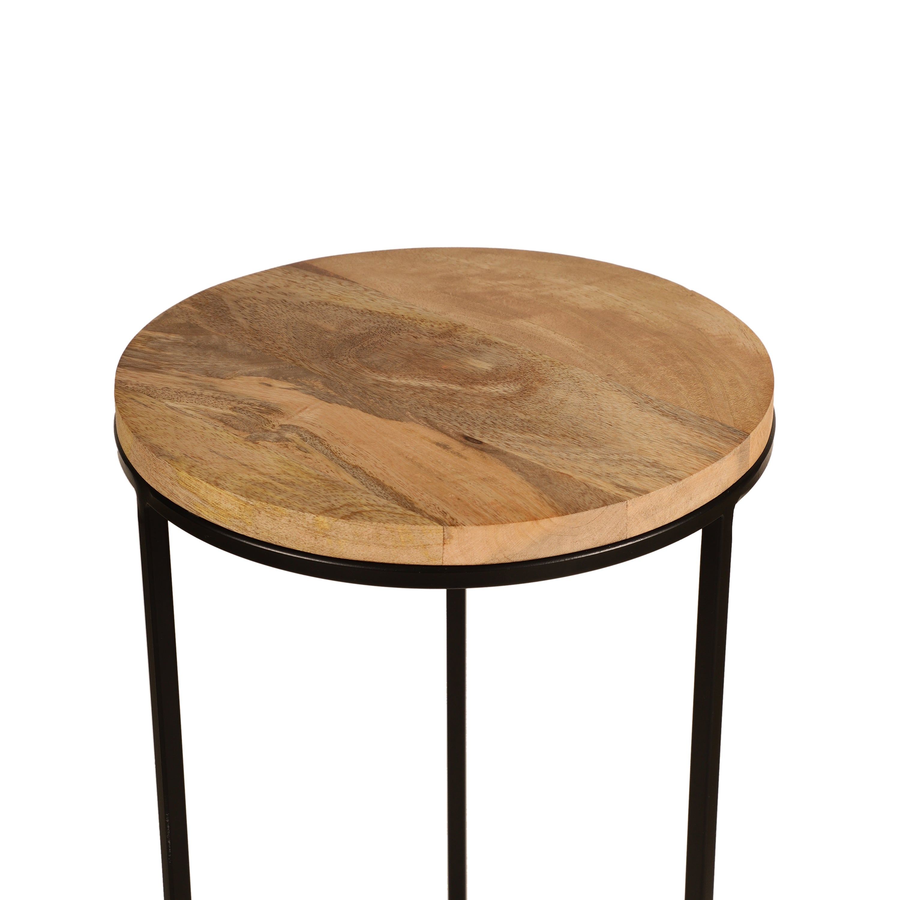 Minimal Round Wooden Accent Table Small