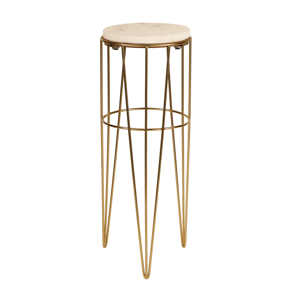 Gold Wire Marble Accent Table Small