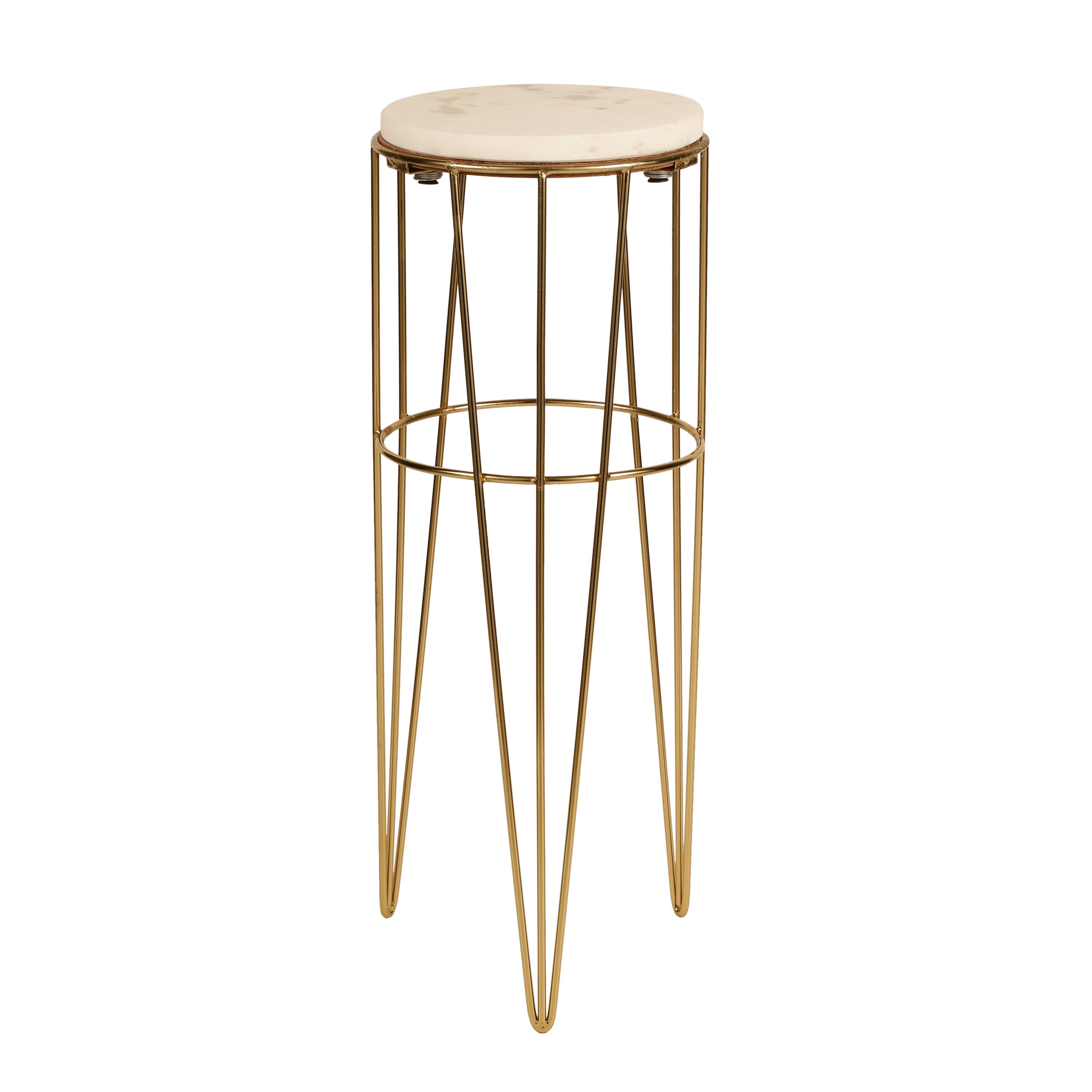 Gold Wire Marble Accent Table Small