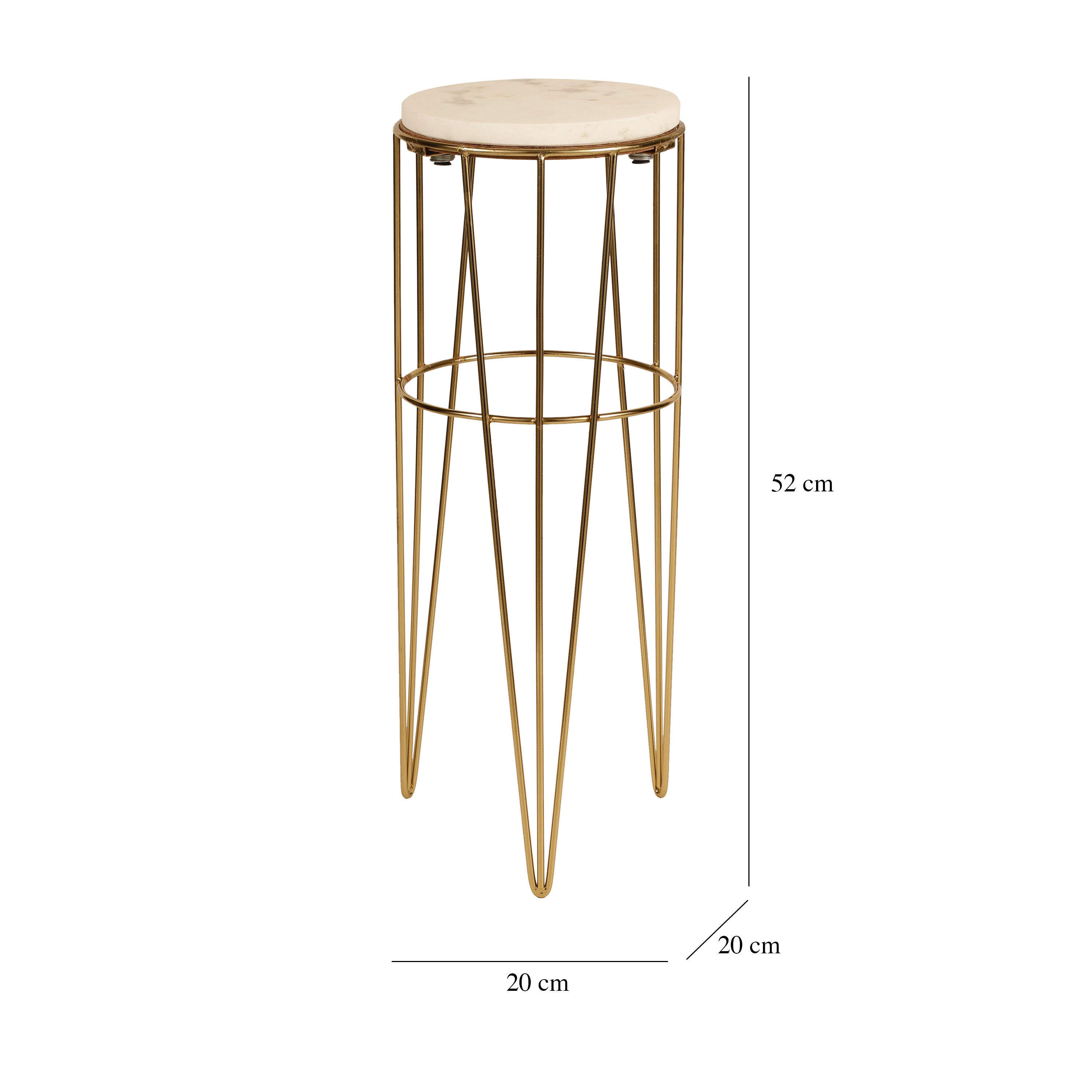 Gold Wire Marble Accent Table Small