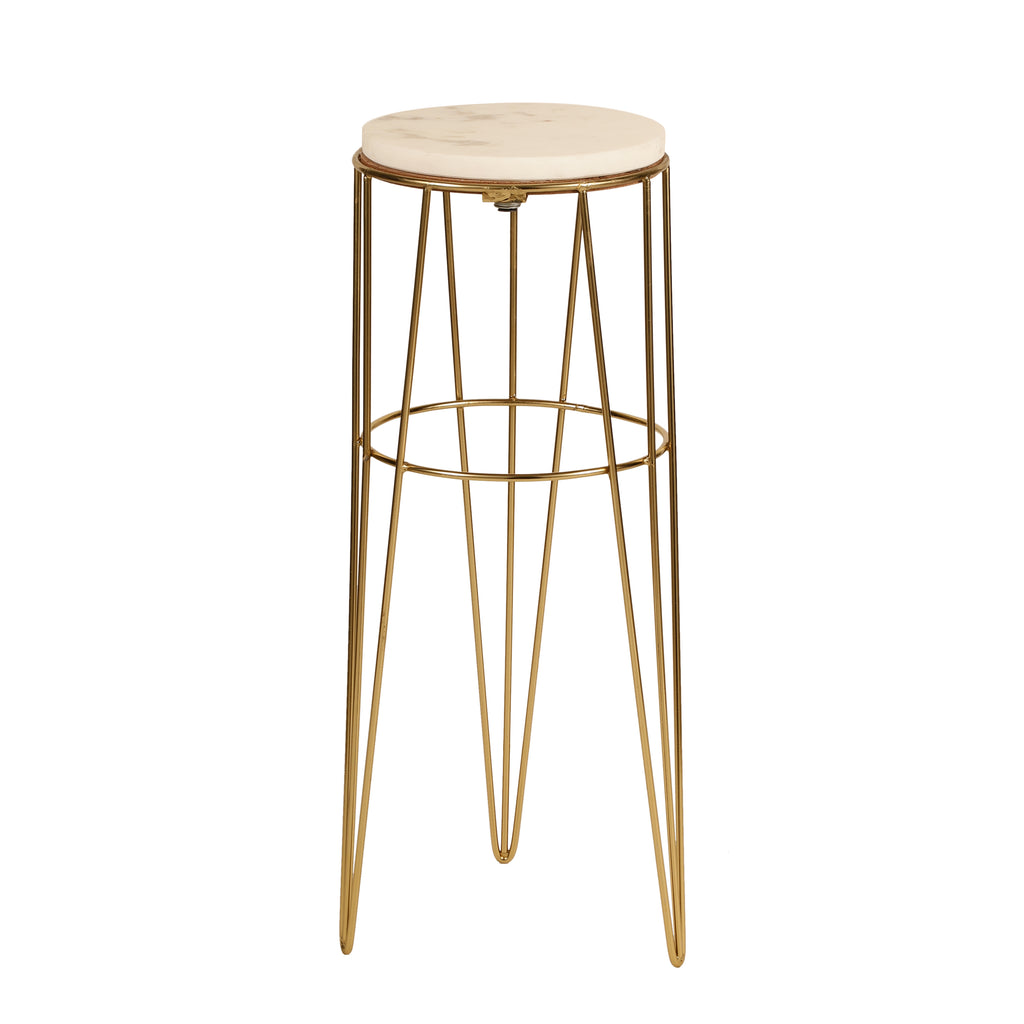 Gold Wire Marble Accent Table Small