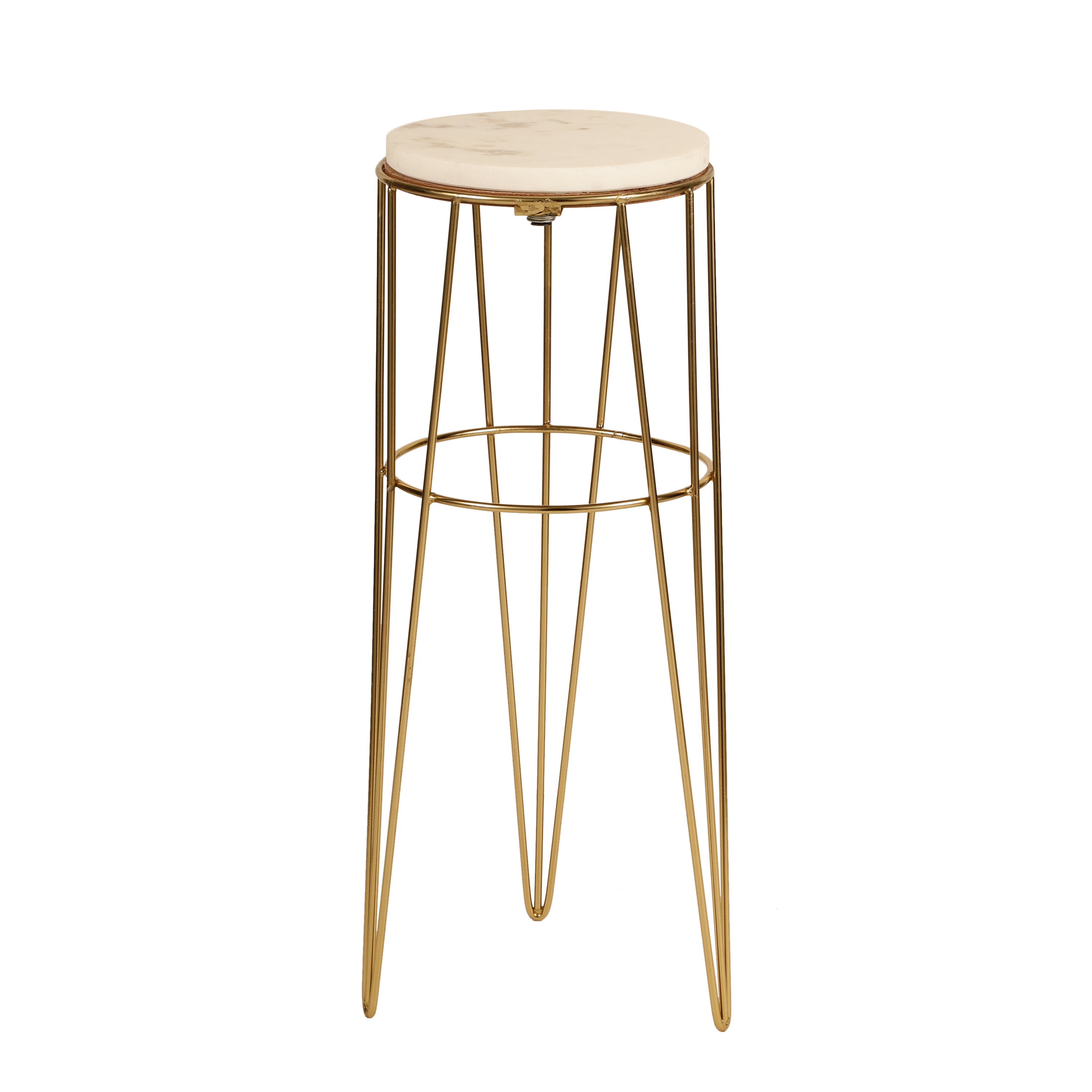 Gold Wire Marble Accent Table Small