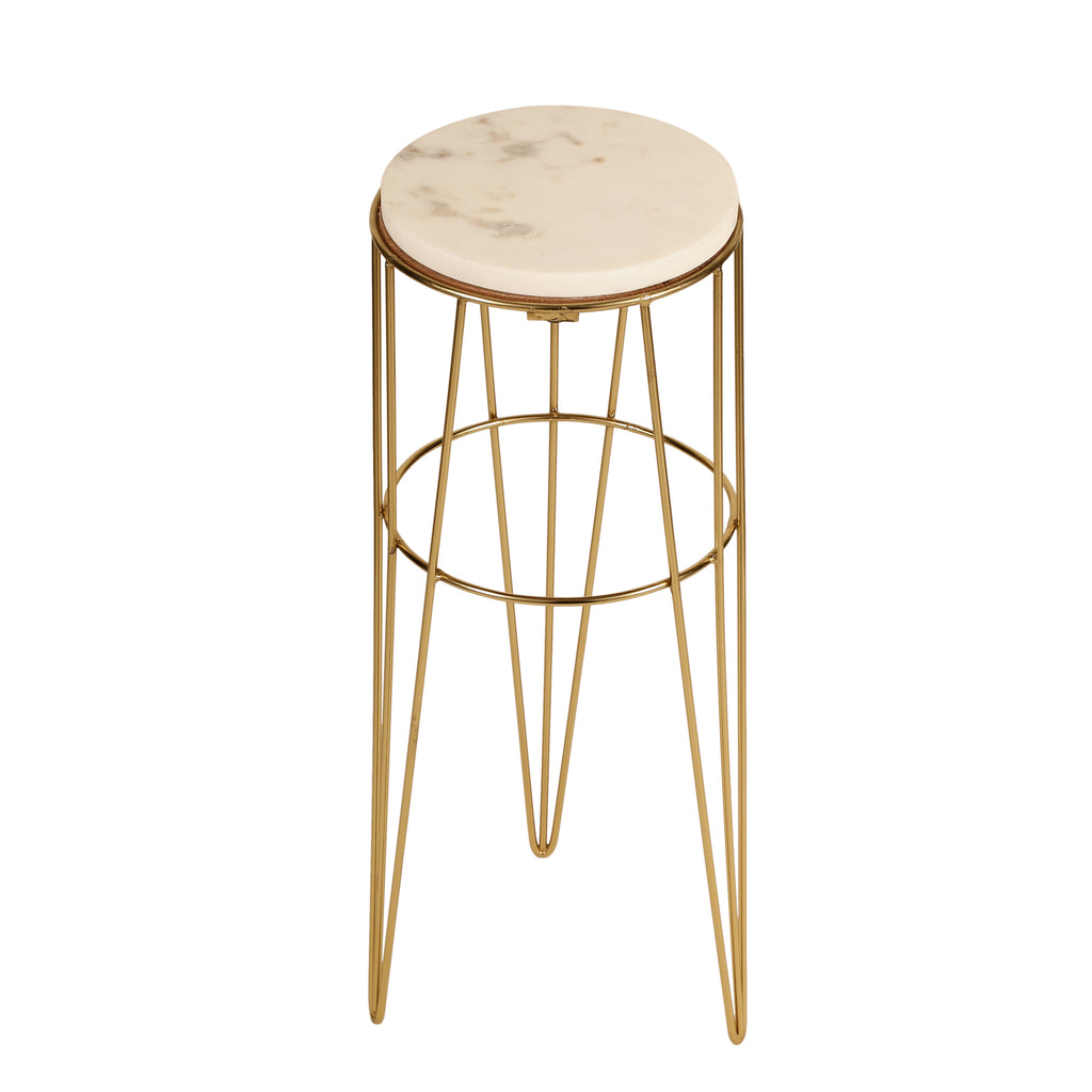 Gold Wire Marble Accent Table Small