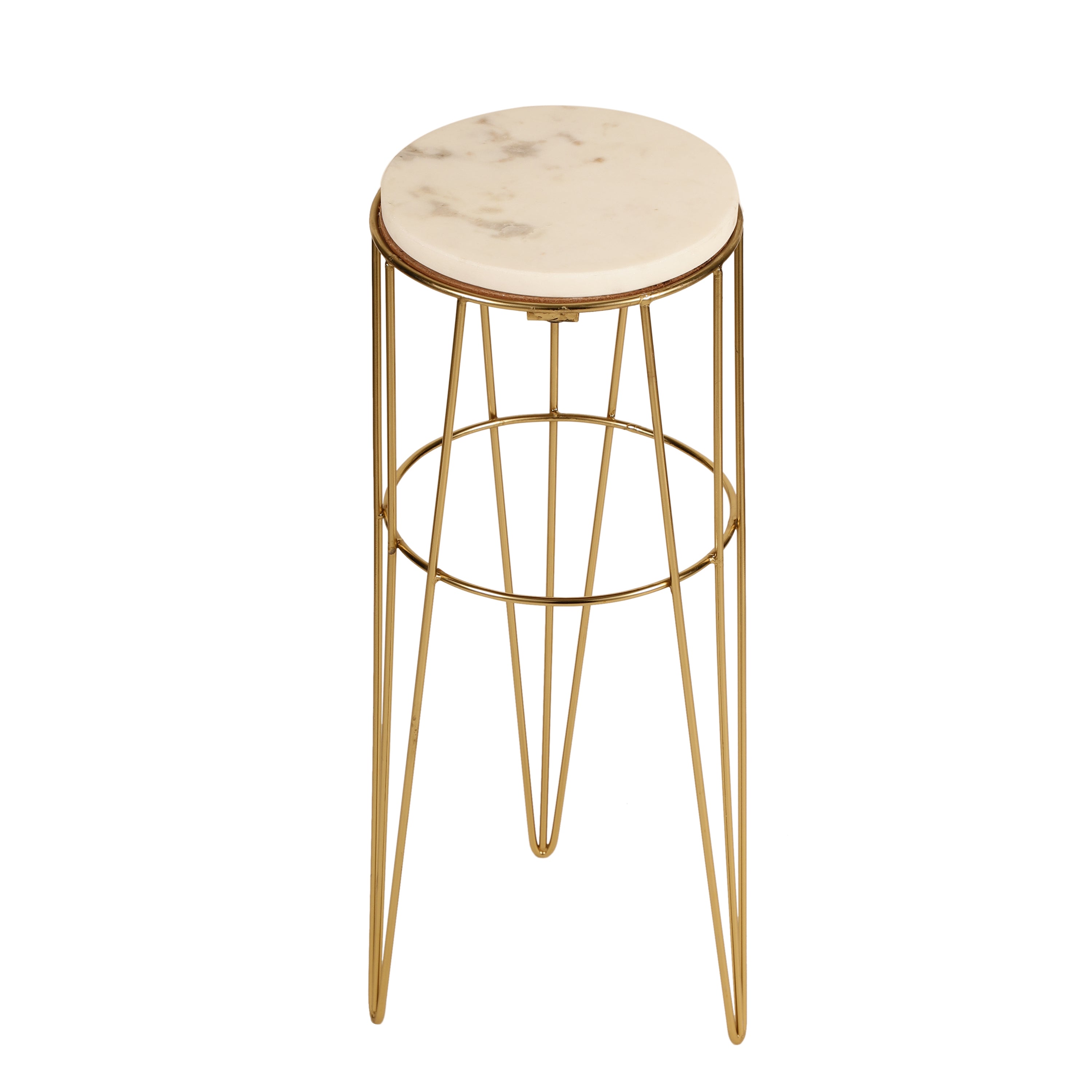 Gold Wire Marble Accent Table Small