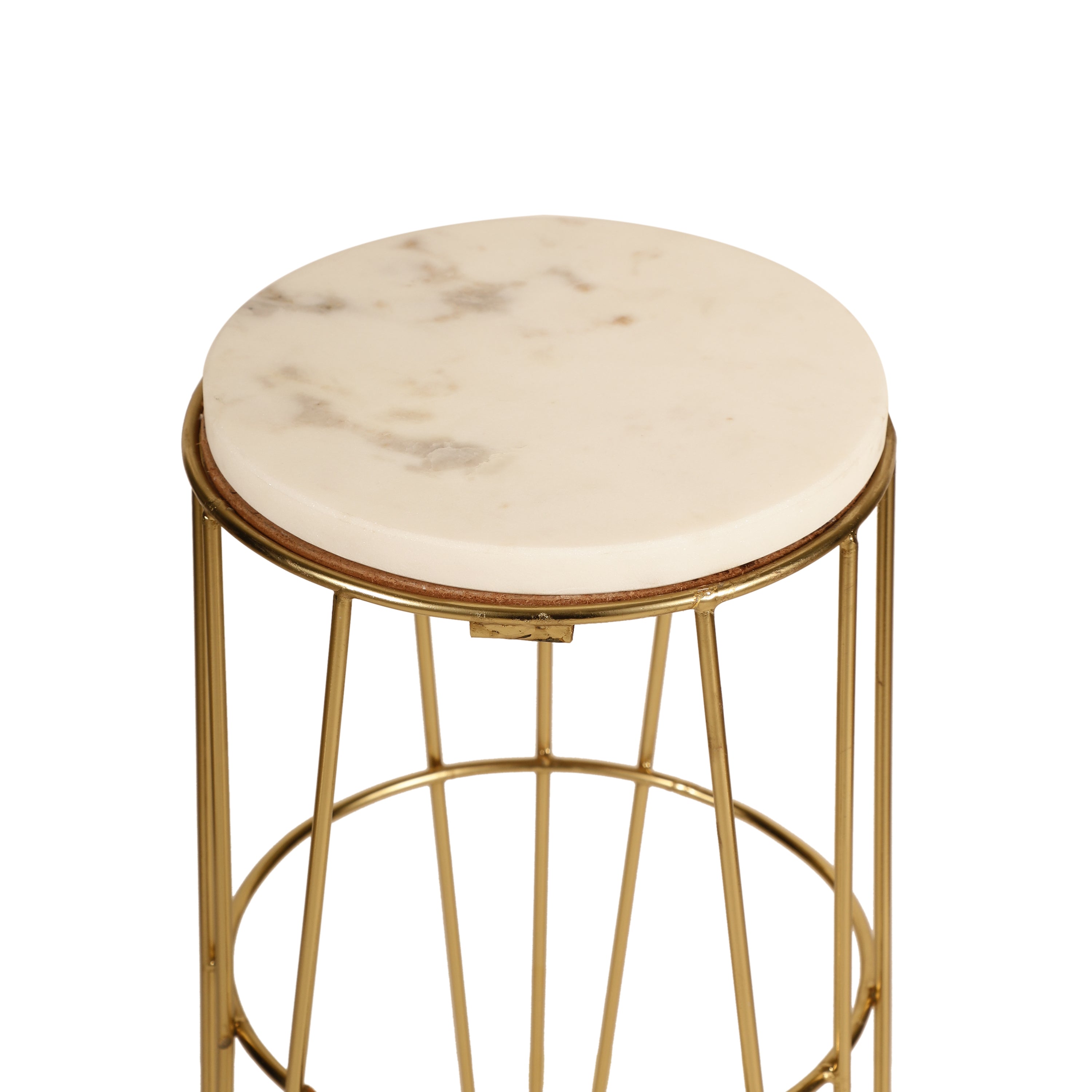Gold Wire Marble Accent Table Small