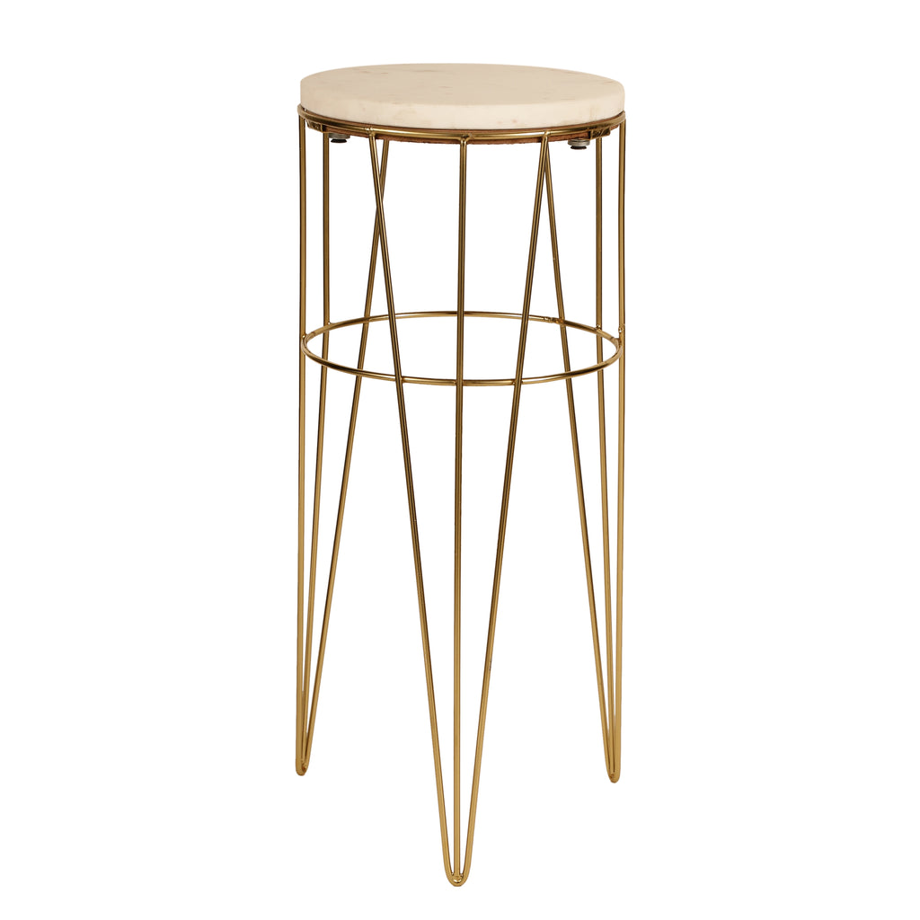Gold Wire Marble Accent Table Large