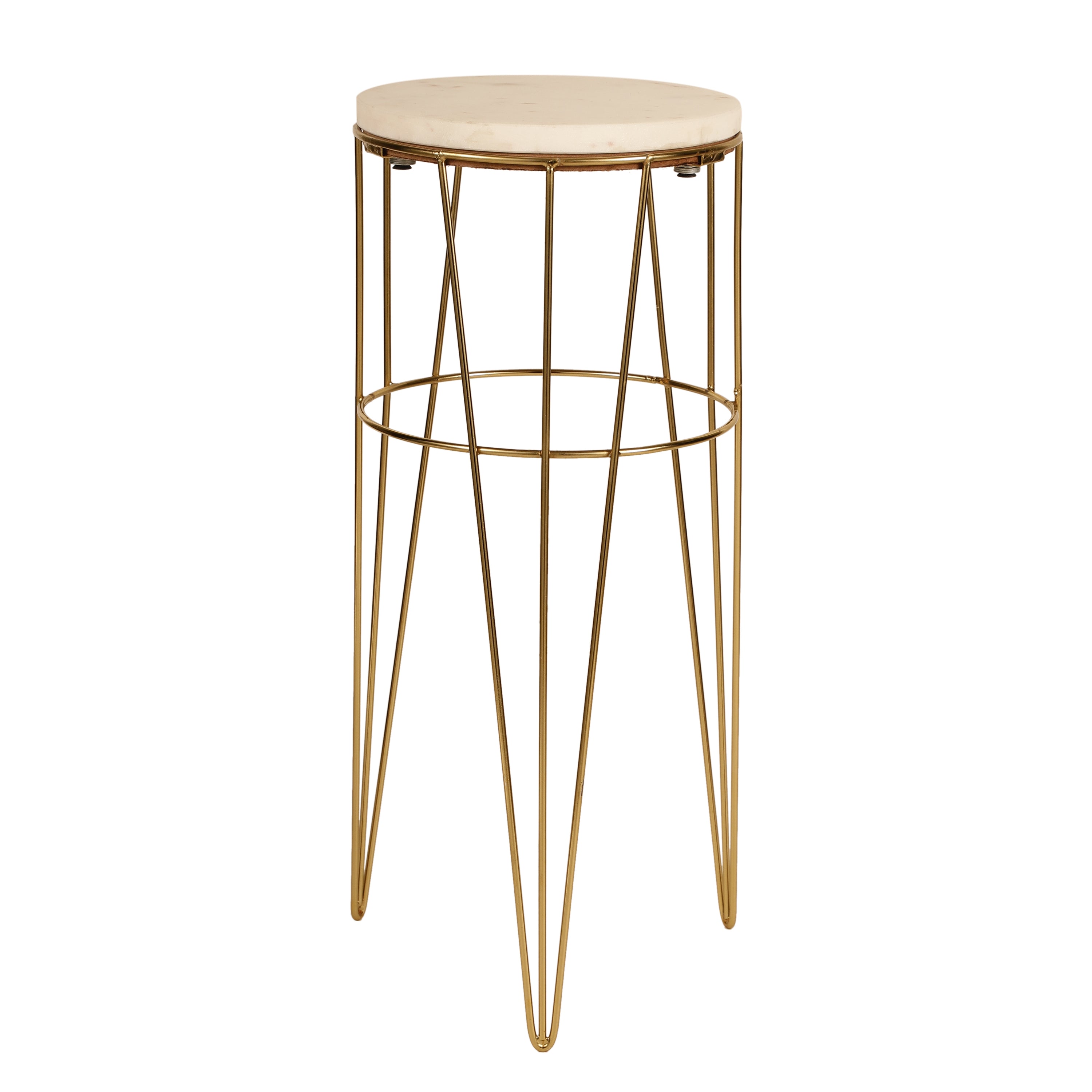 Gold Wire Marble Accent Table Large