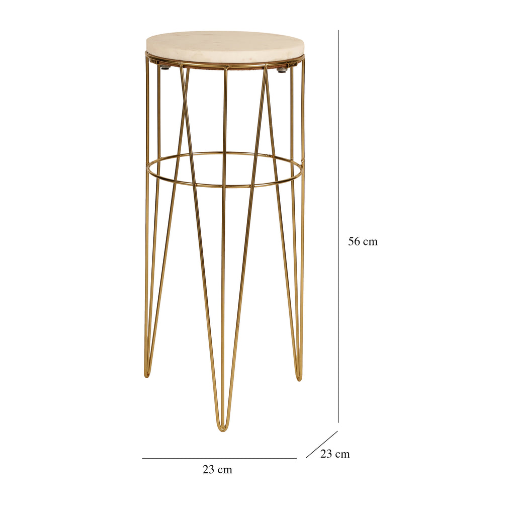 Gold Wire Marble Accent Table Large