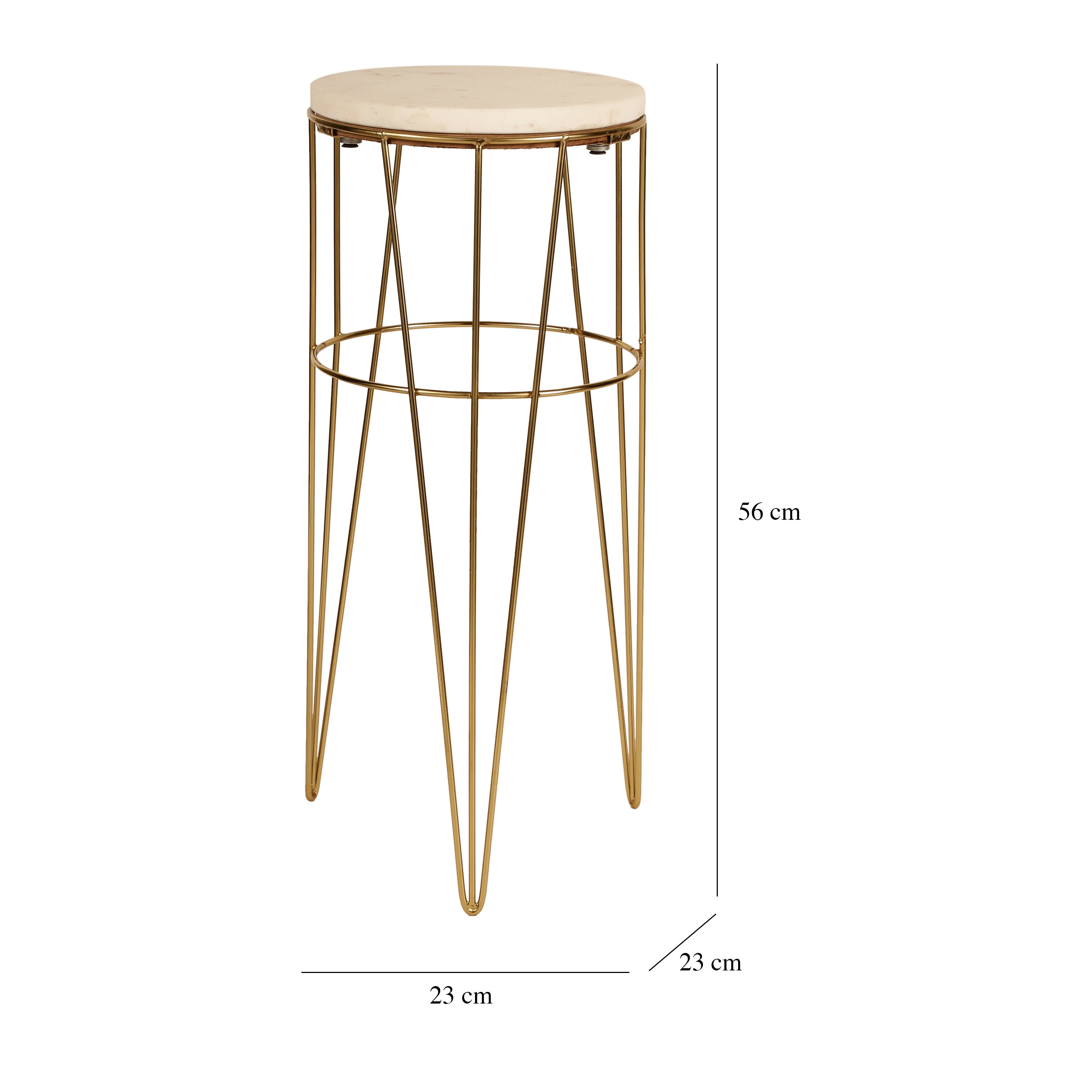 Gold Wire Marble Accent Table Large