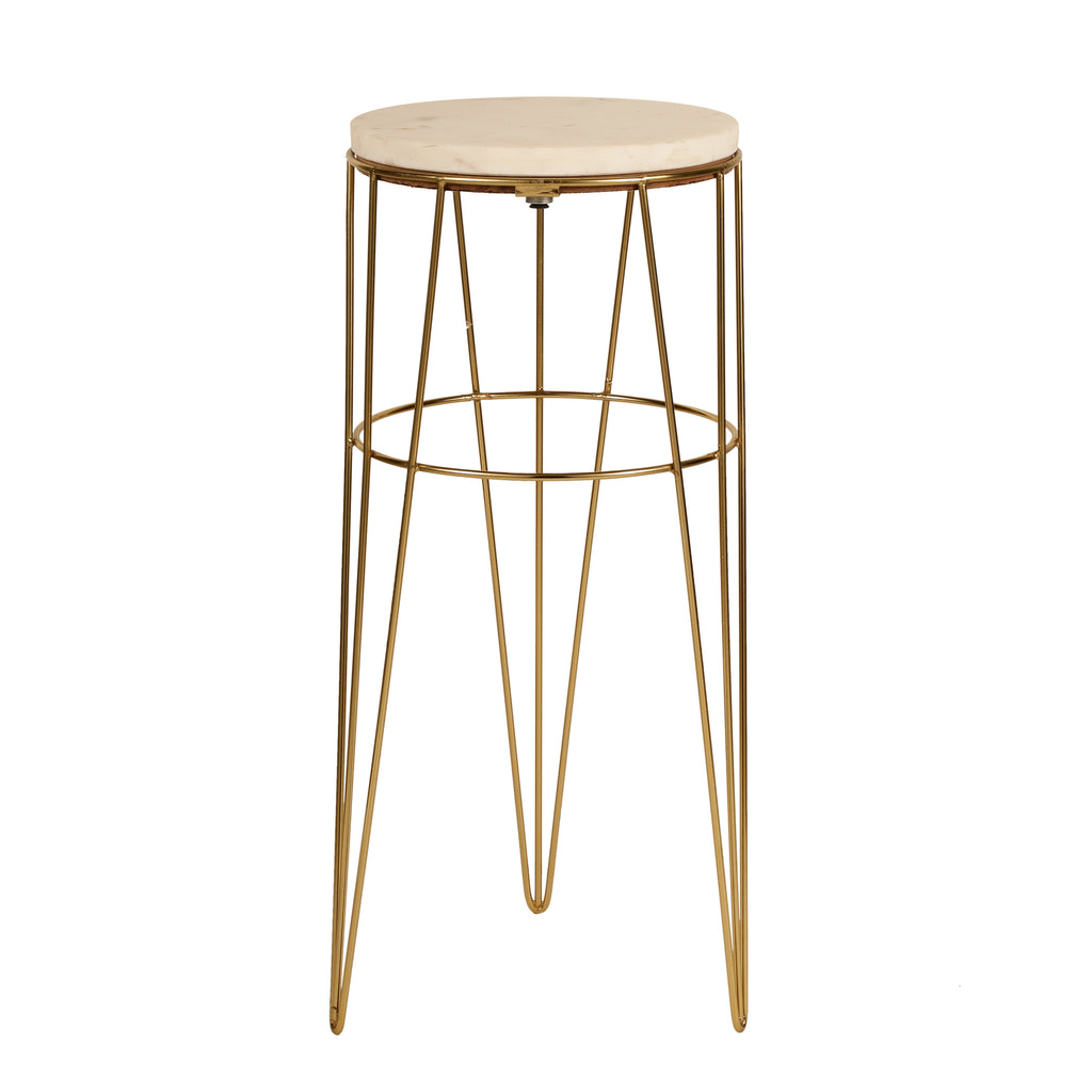 Gold Wire Marble Accent Table Large