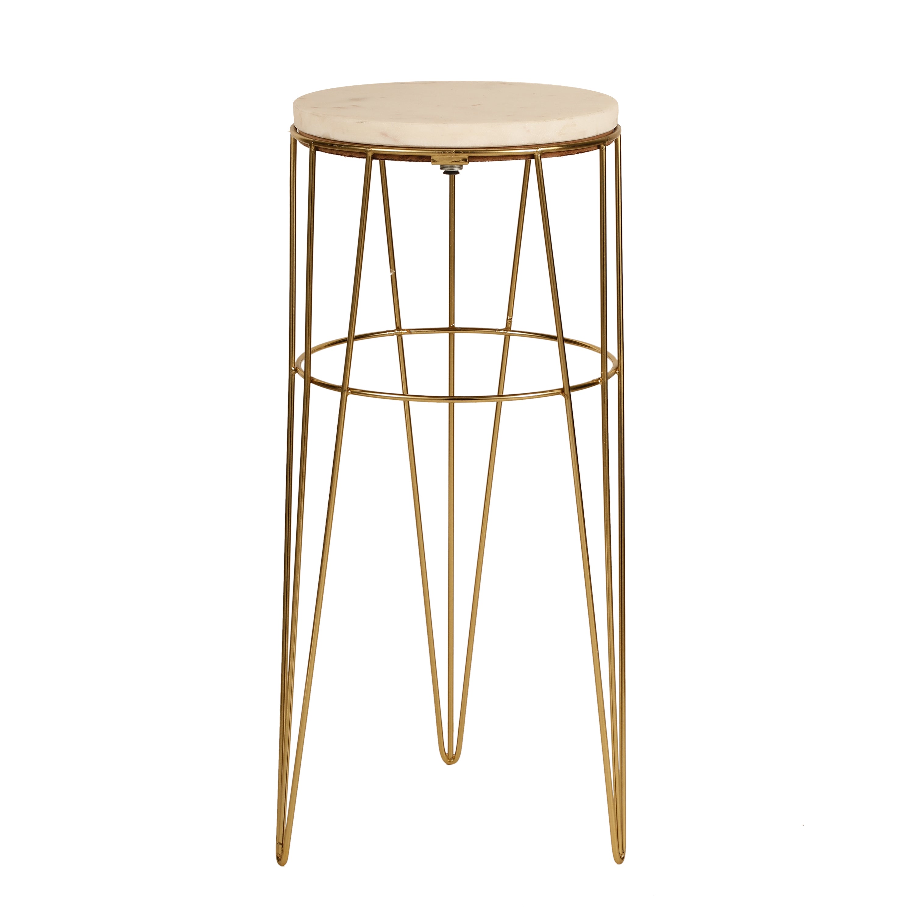 Gold Wire Marble Accent Table Large