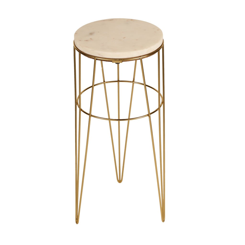 Gold Wire Marble Accent Table Large
