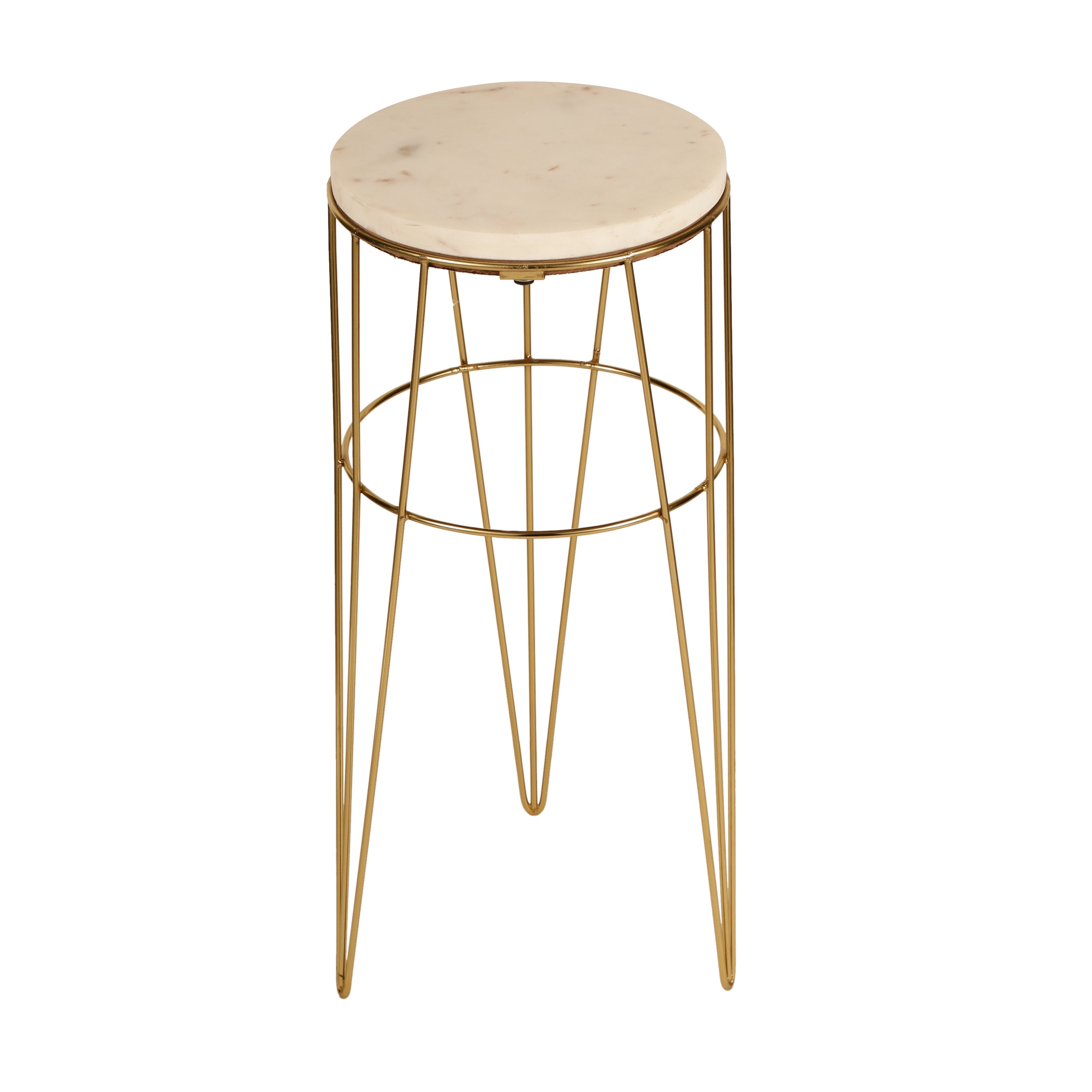 Gold Wire Marble Accent Table Large