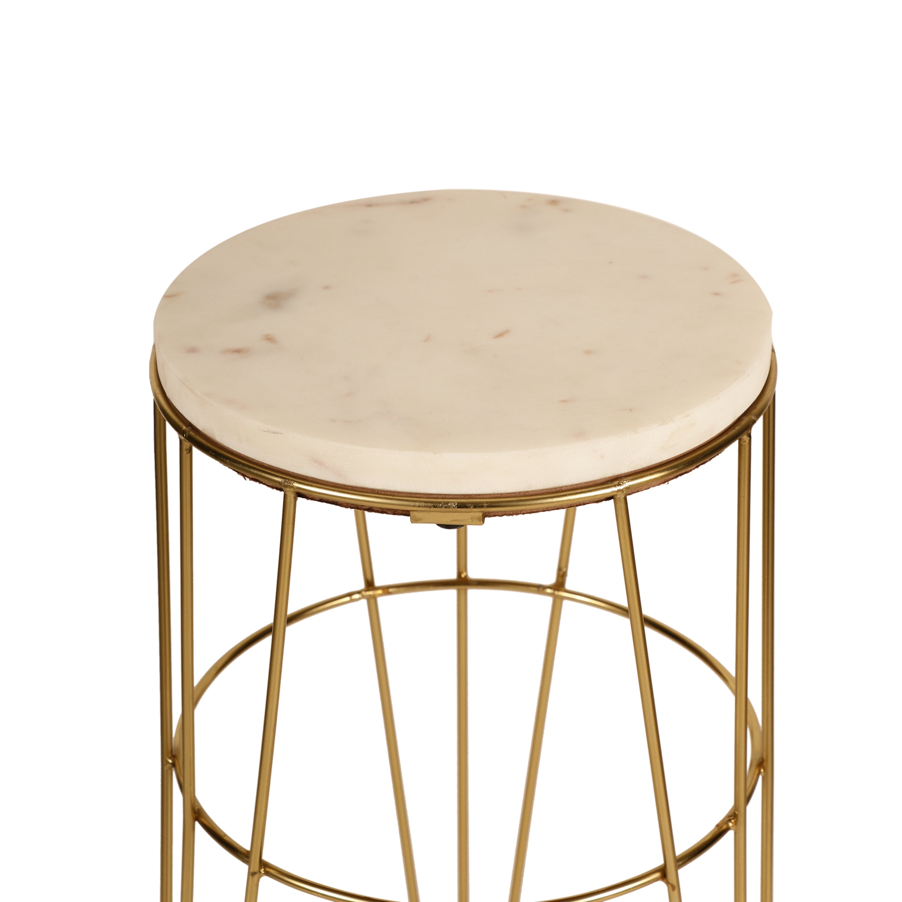 Gold Wire Marble Accent Table Large