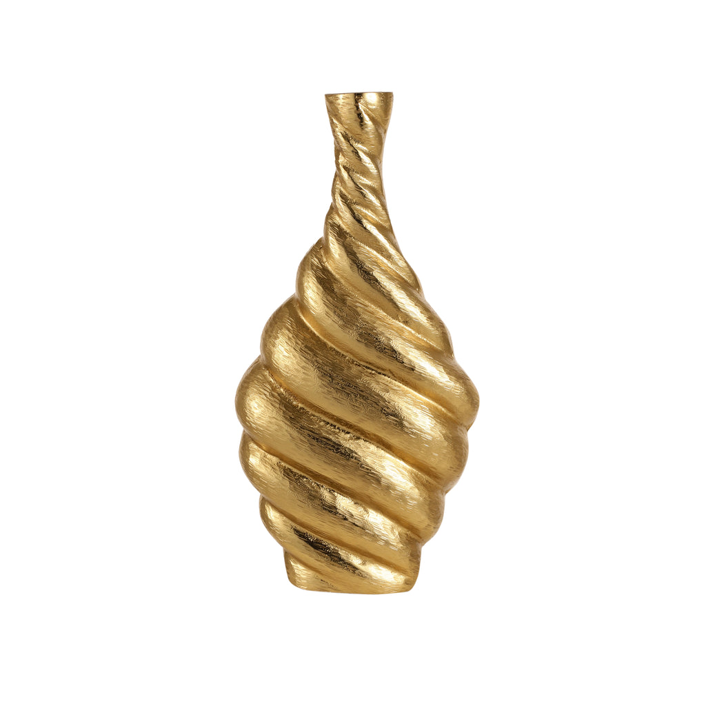 Twisted Gold Sculptural Vase