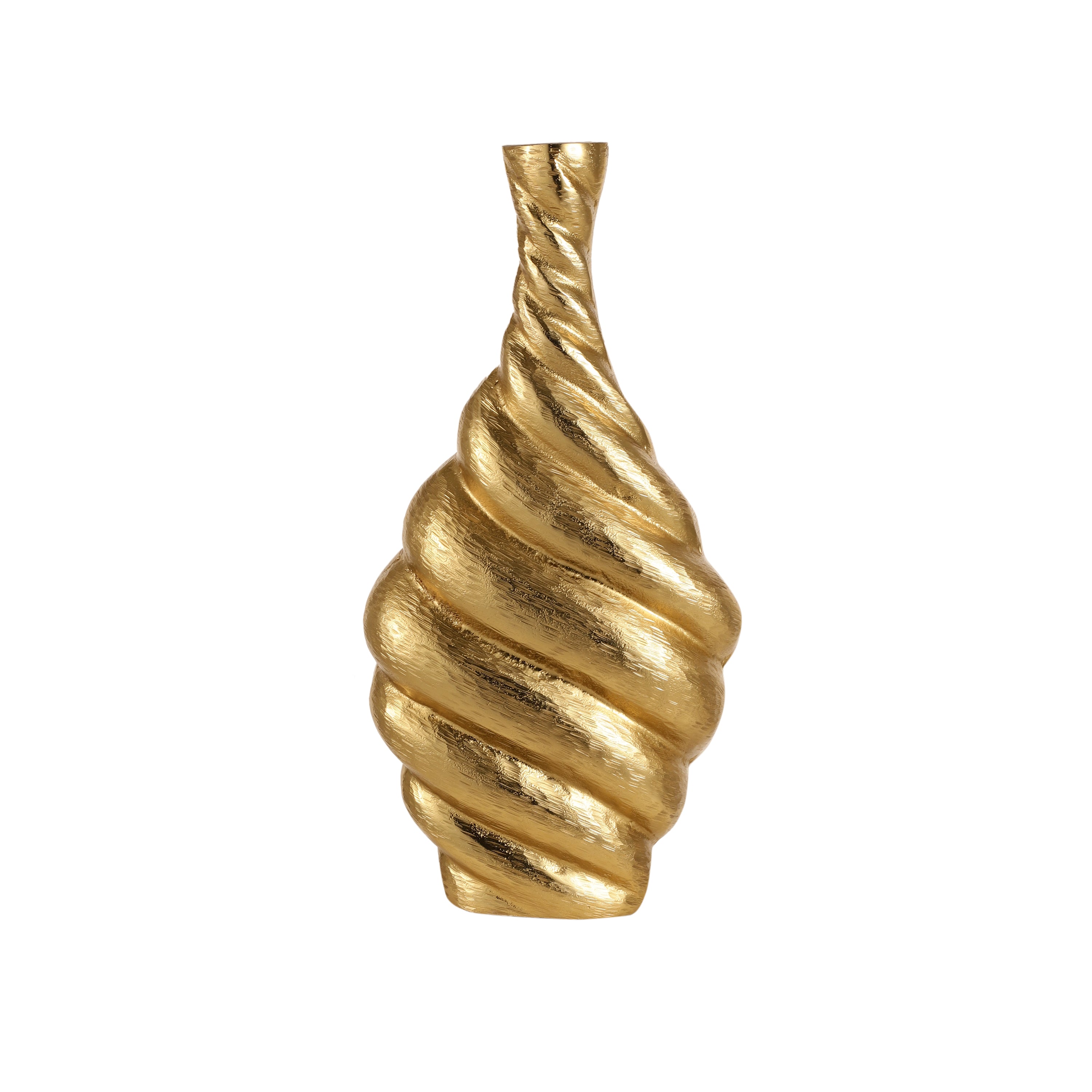 Twisted Gold Sculptural Vase
