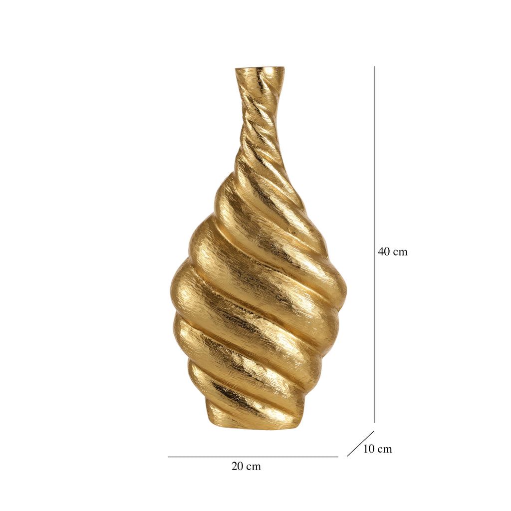 Twisted Gold Sculptural Vase