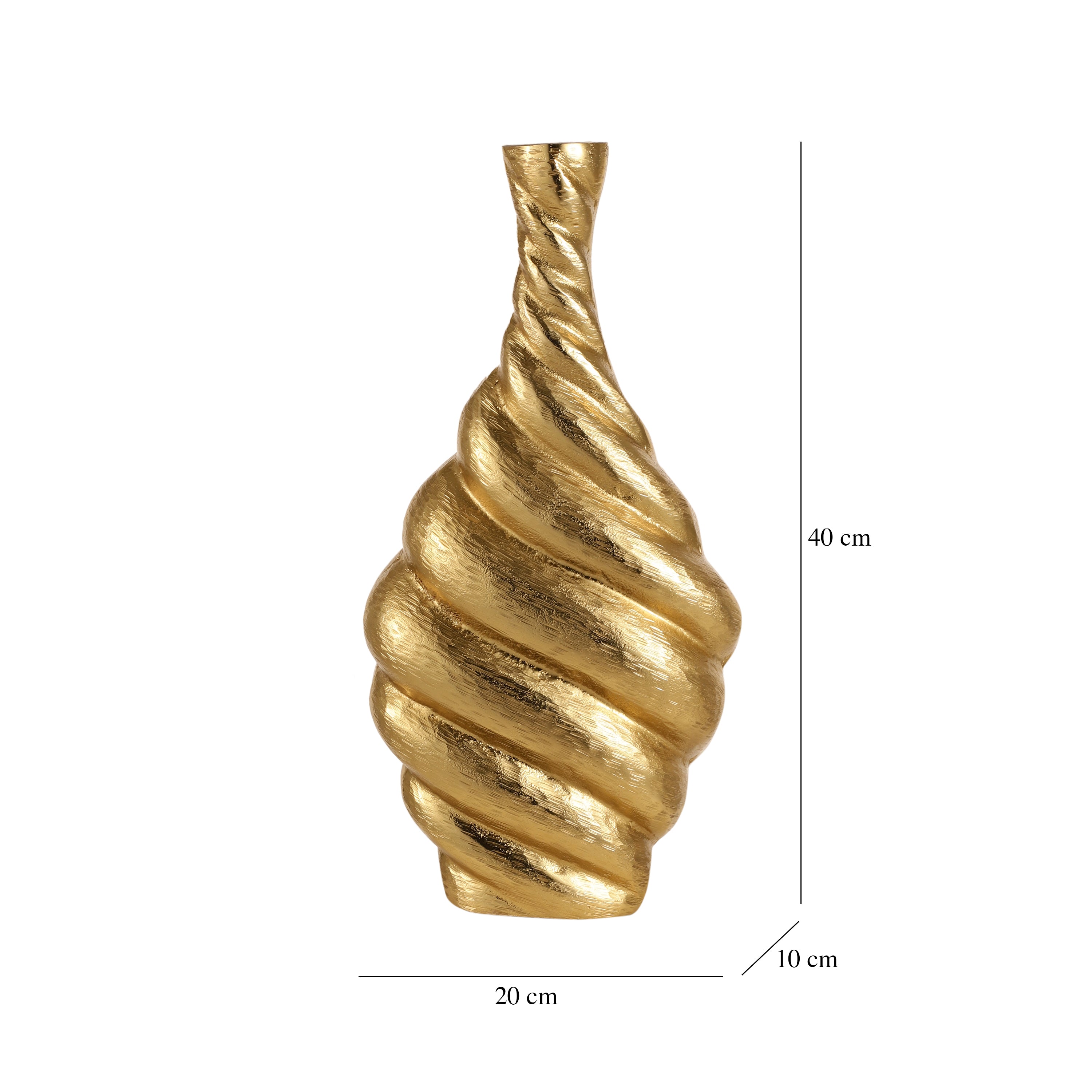 Twisted Gold Sculptural Vase