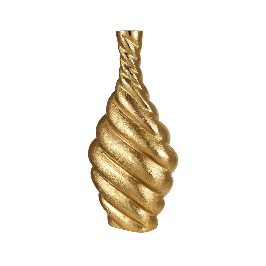Twisted Gold Sculptural Vase