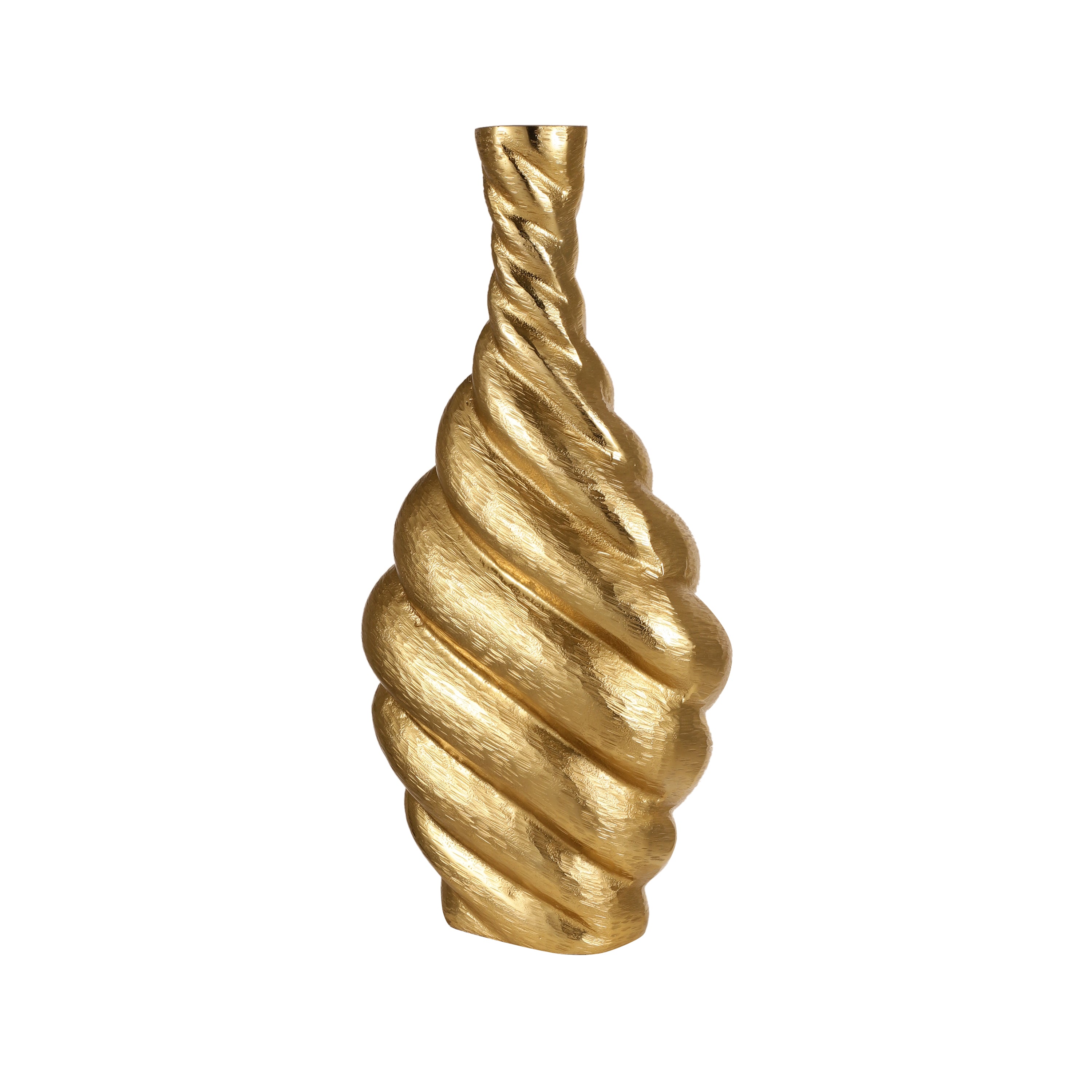 Twisted Gold Sculptural Vase