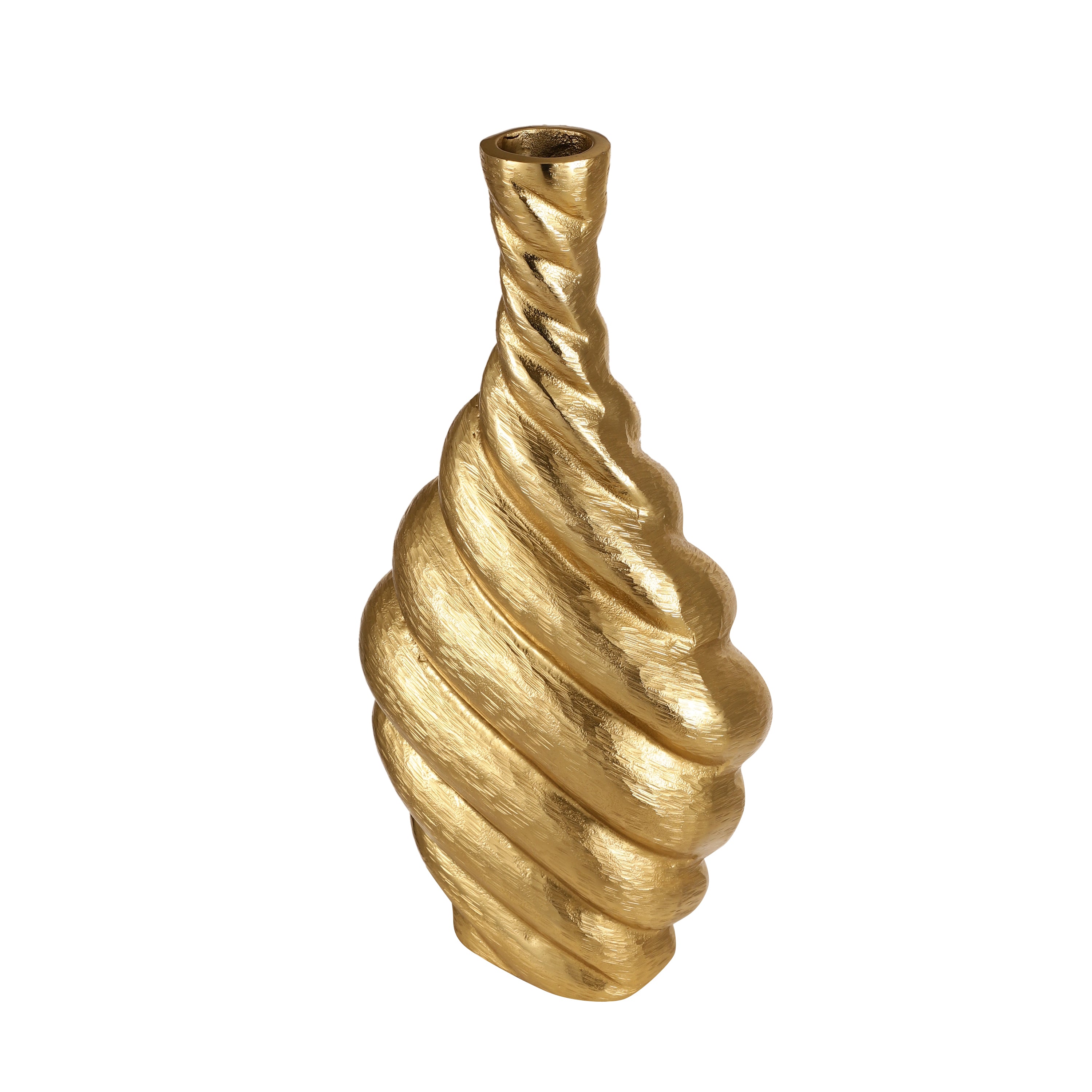 Twisted Gold Sculptural Vase