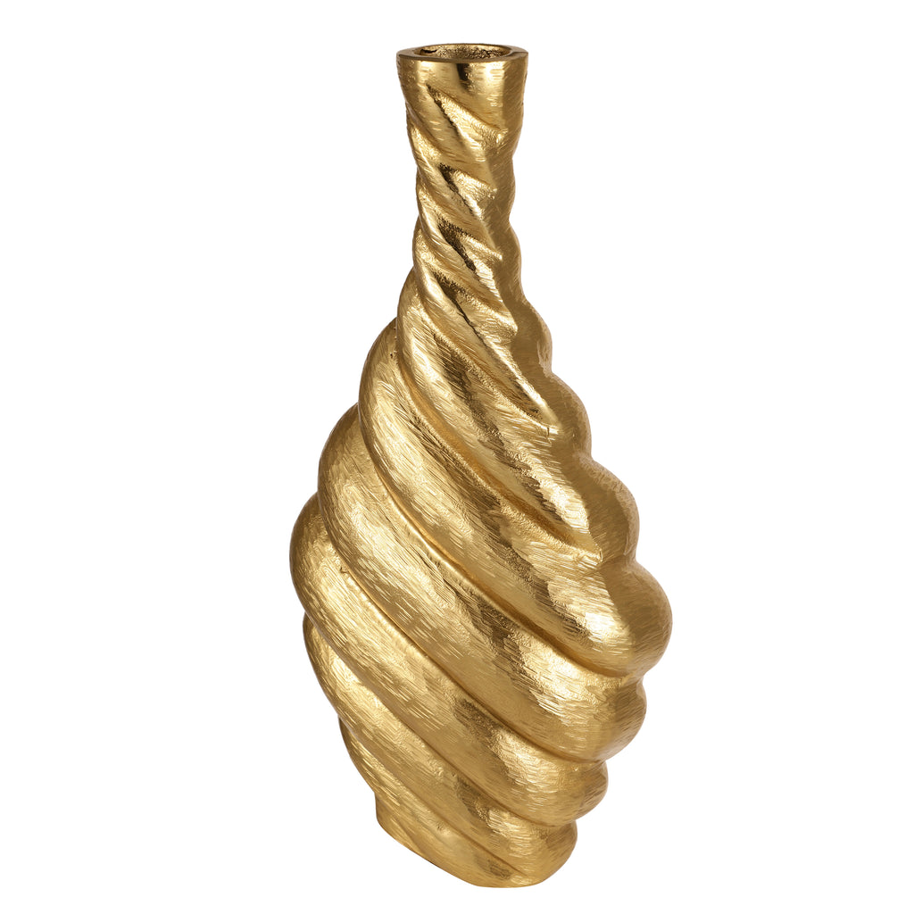 Twisted Gold Sculptural Vase