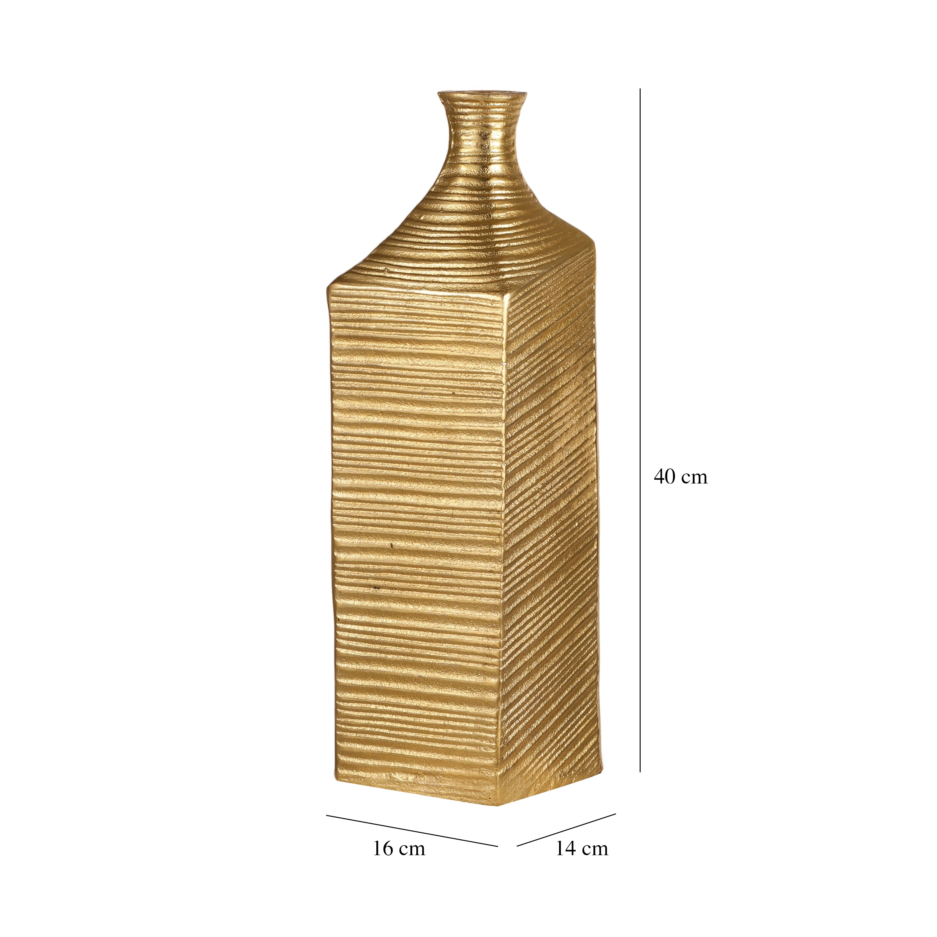 Textured Gold Bottle Vase