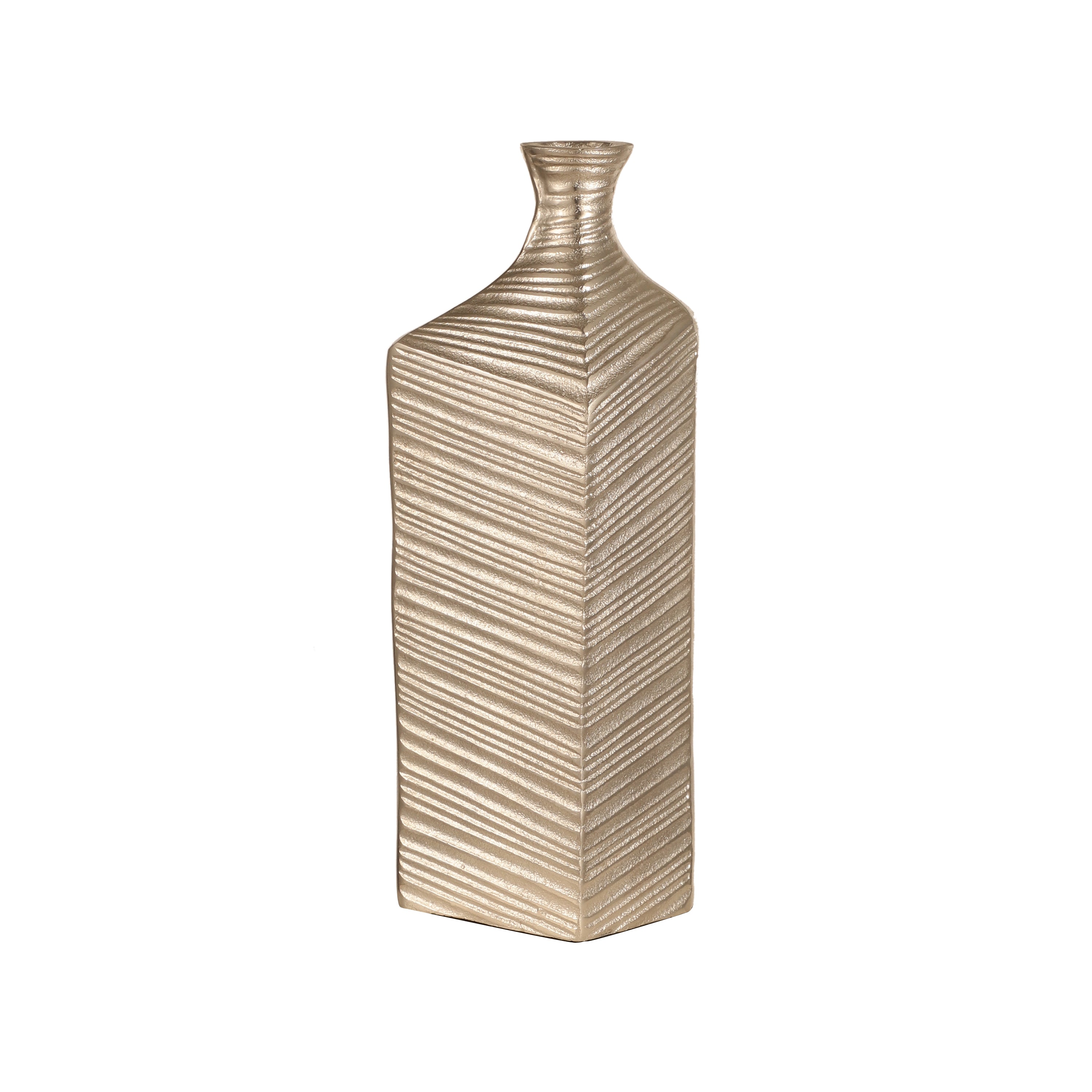 Textured Silver Bottle Vase