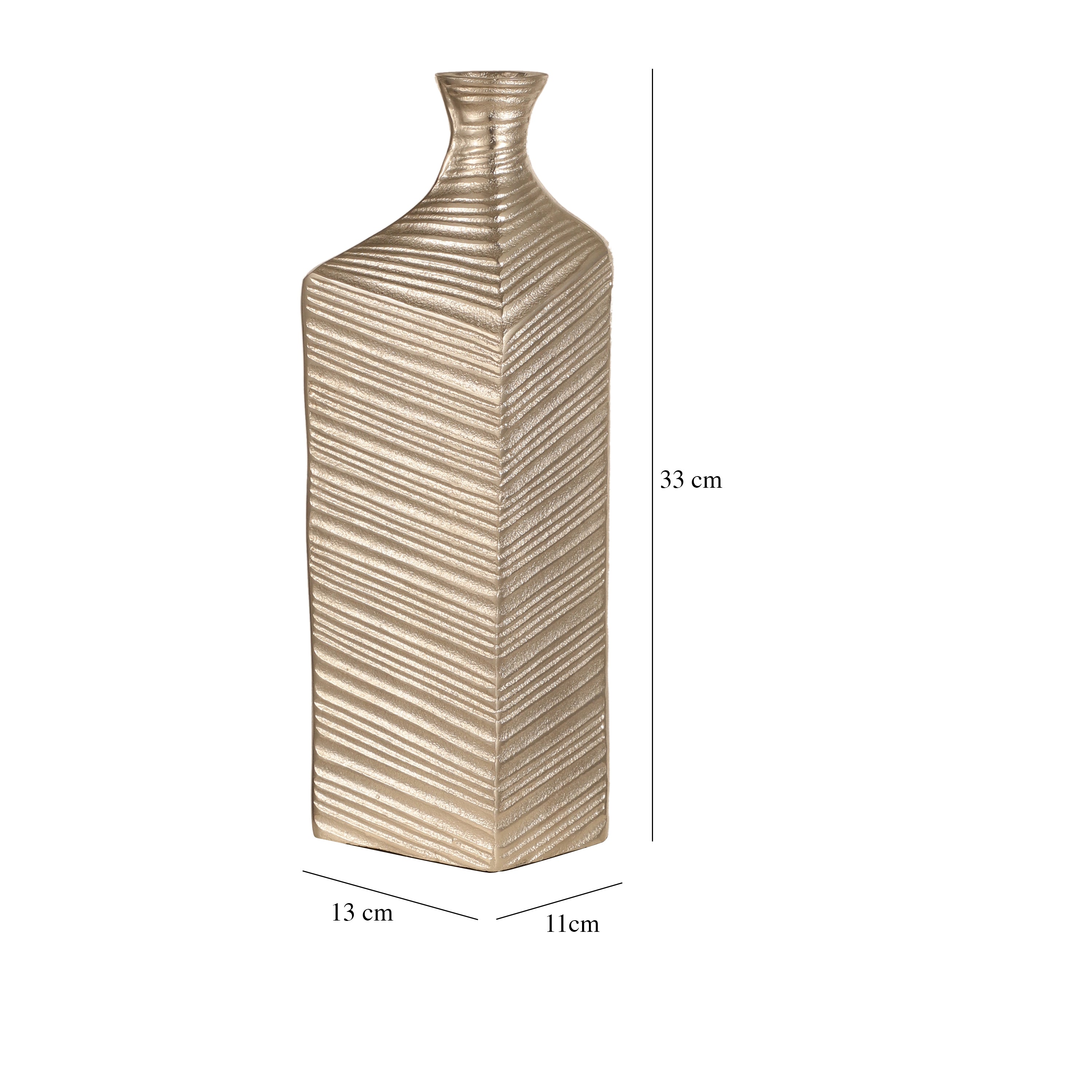Textured Silver Bottle Vase