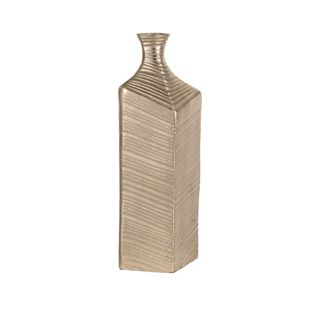 Textured Silver Bottle Vase