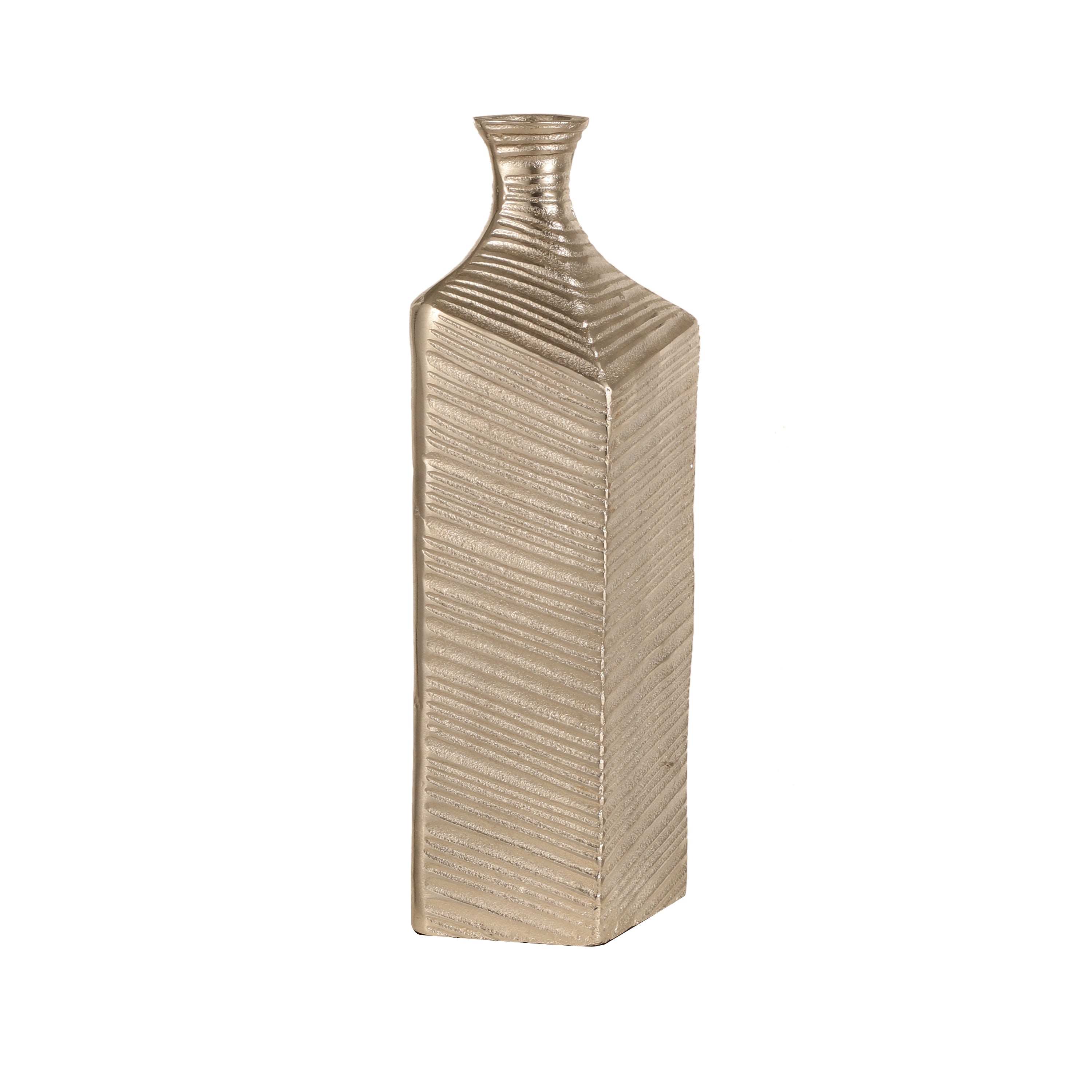Textured Silver Bottle Vase