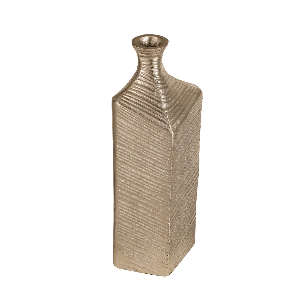 Textured Silver Bottle Vase