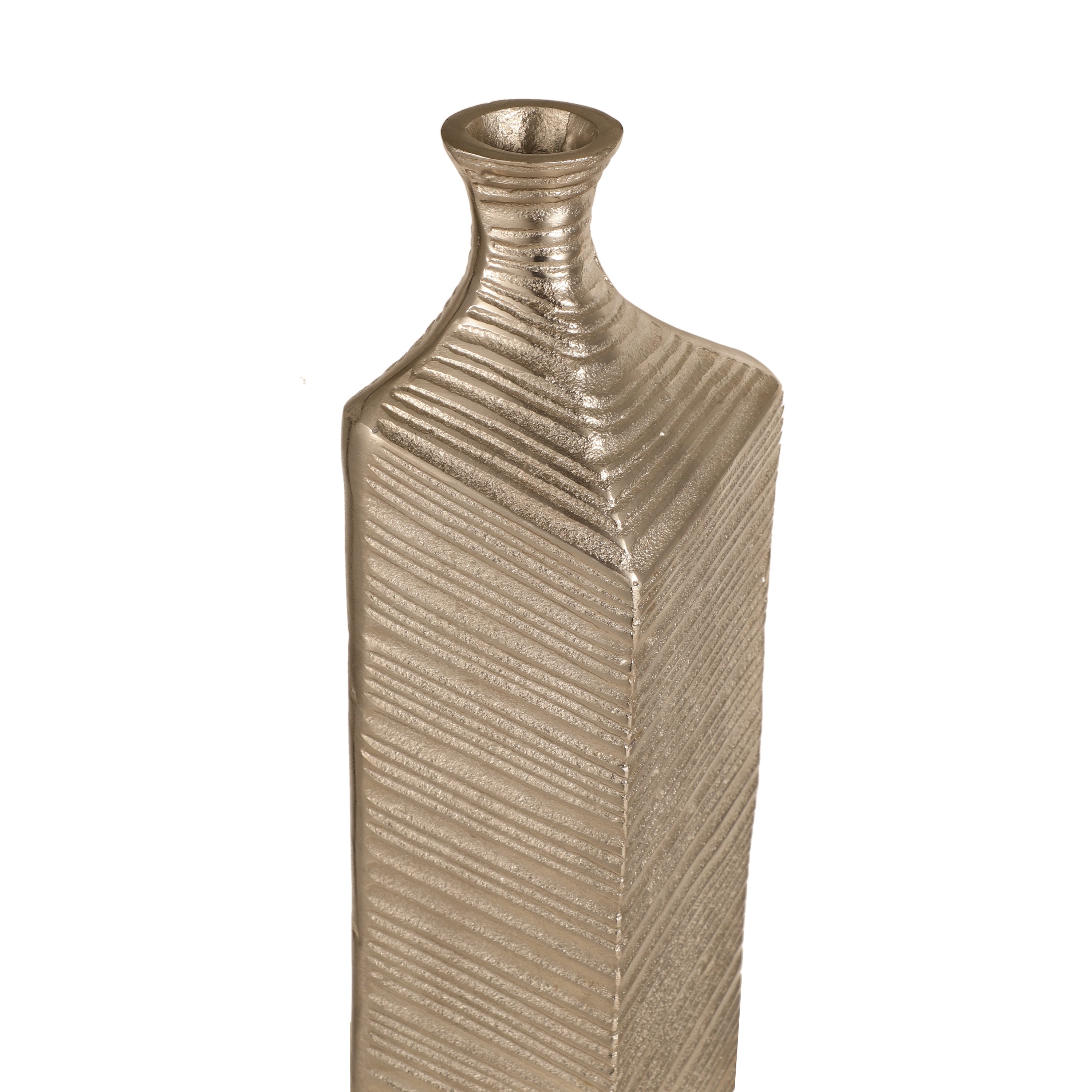 Textured Silver Bottle Vase