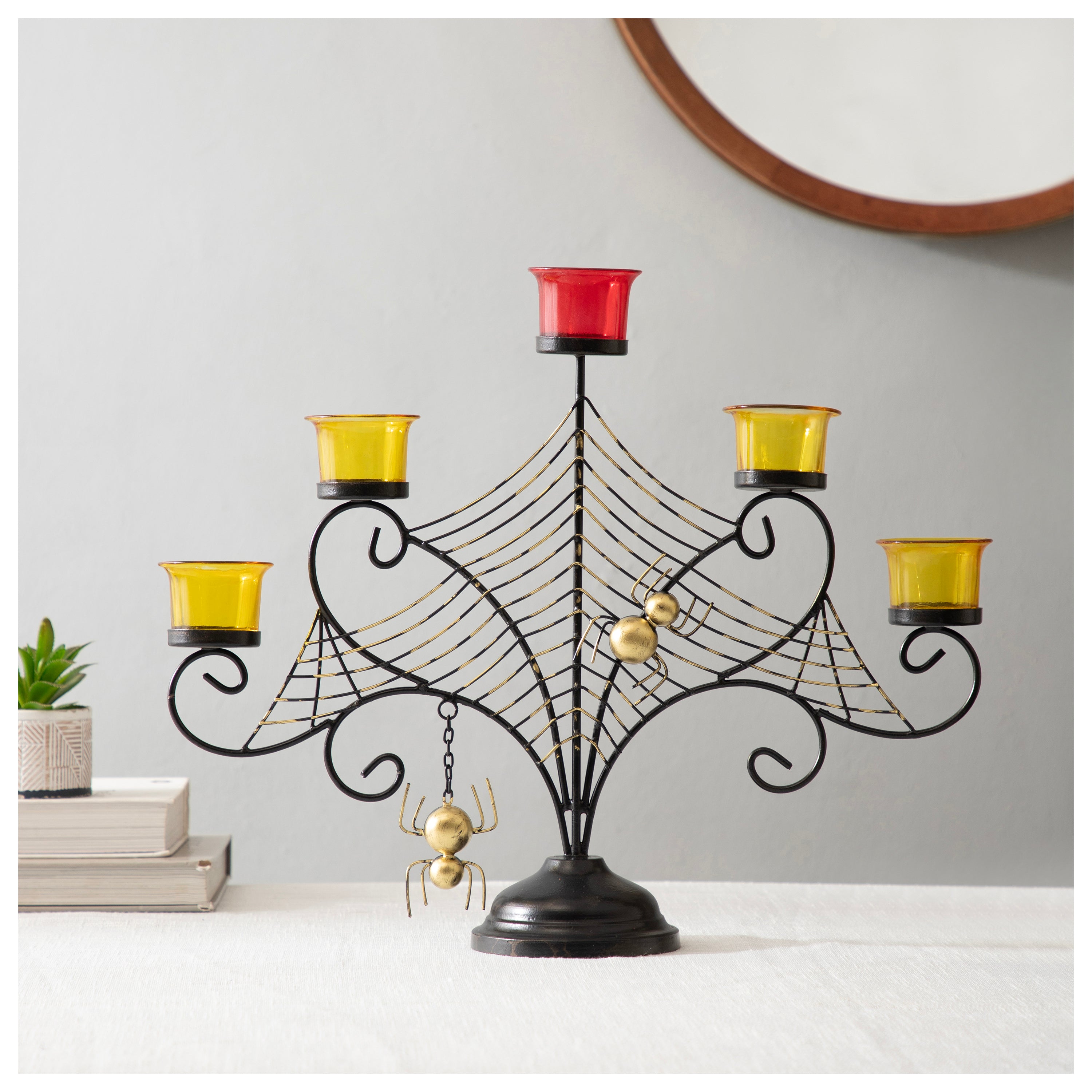 Spider Web Metal Candle Stand Style 4