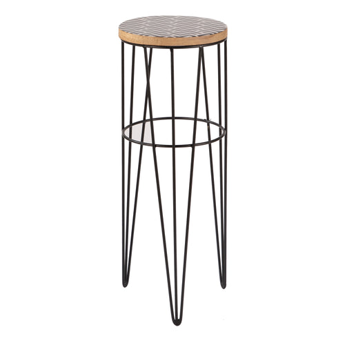 Chevron Pattern Accent Side Table