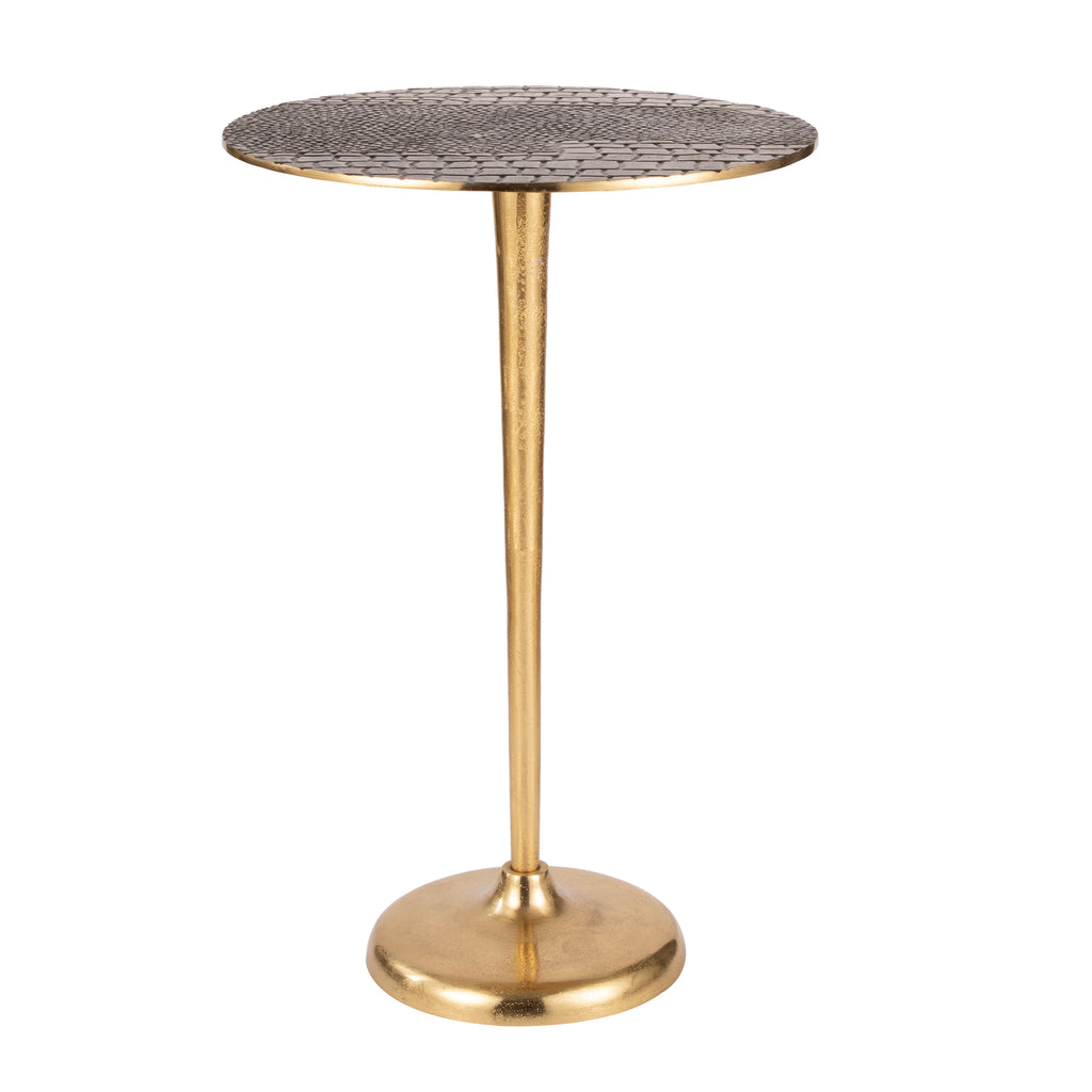 Hammered Metal Accent Table