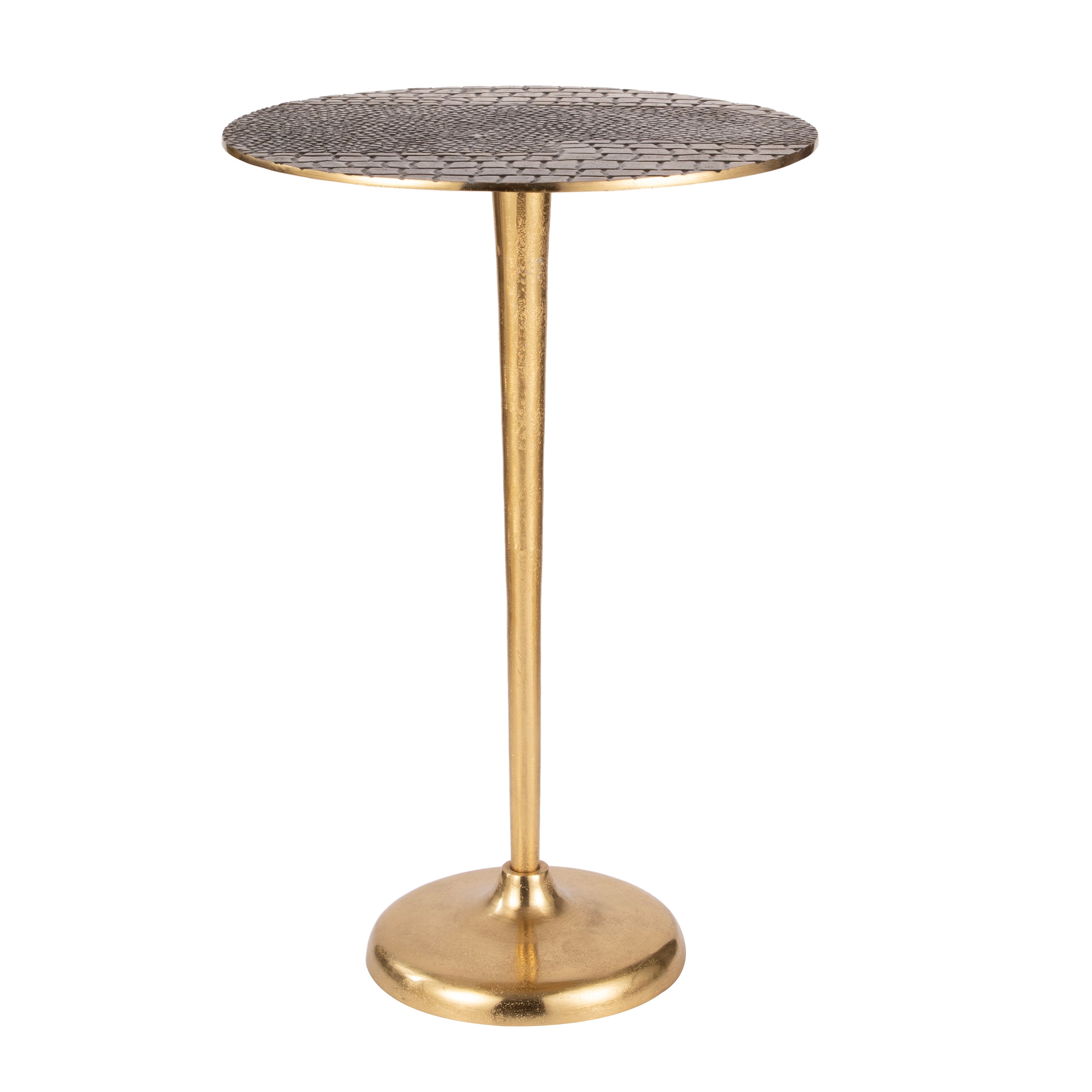Hammered Metal Accent Table