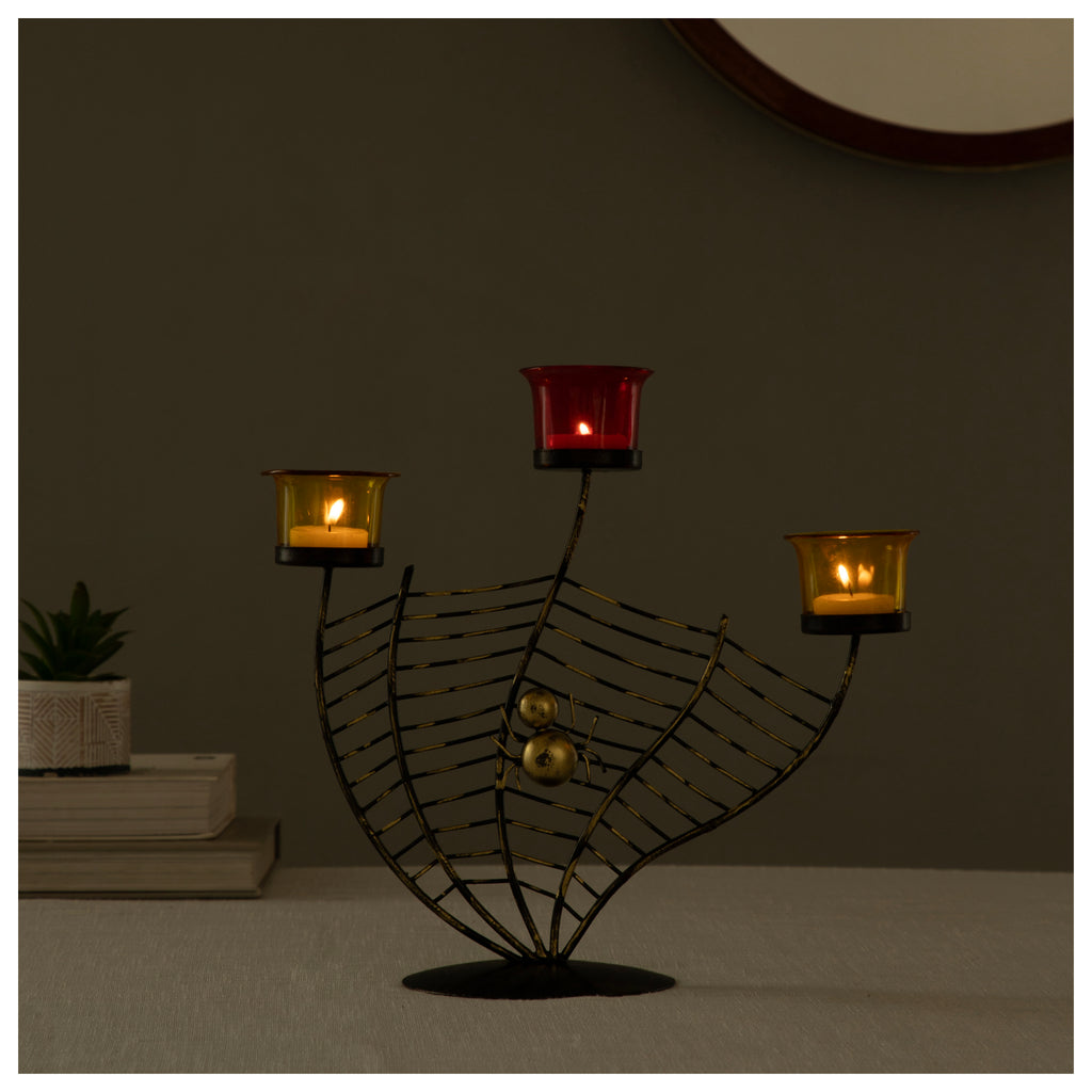 Spider Web Metal Candle Stand Style 3