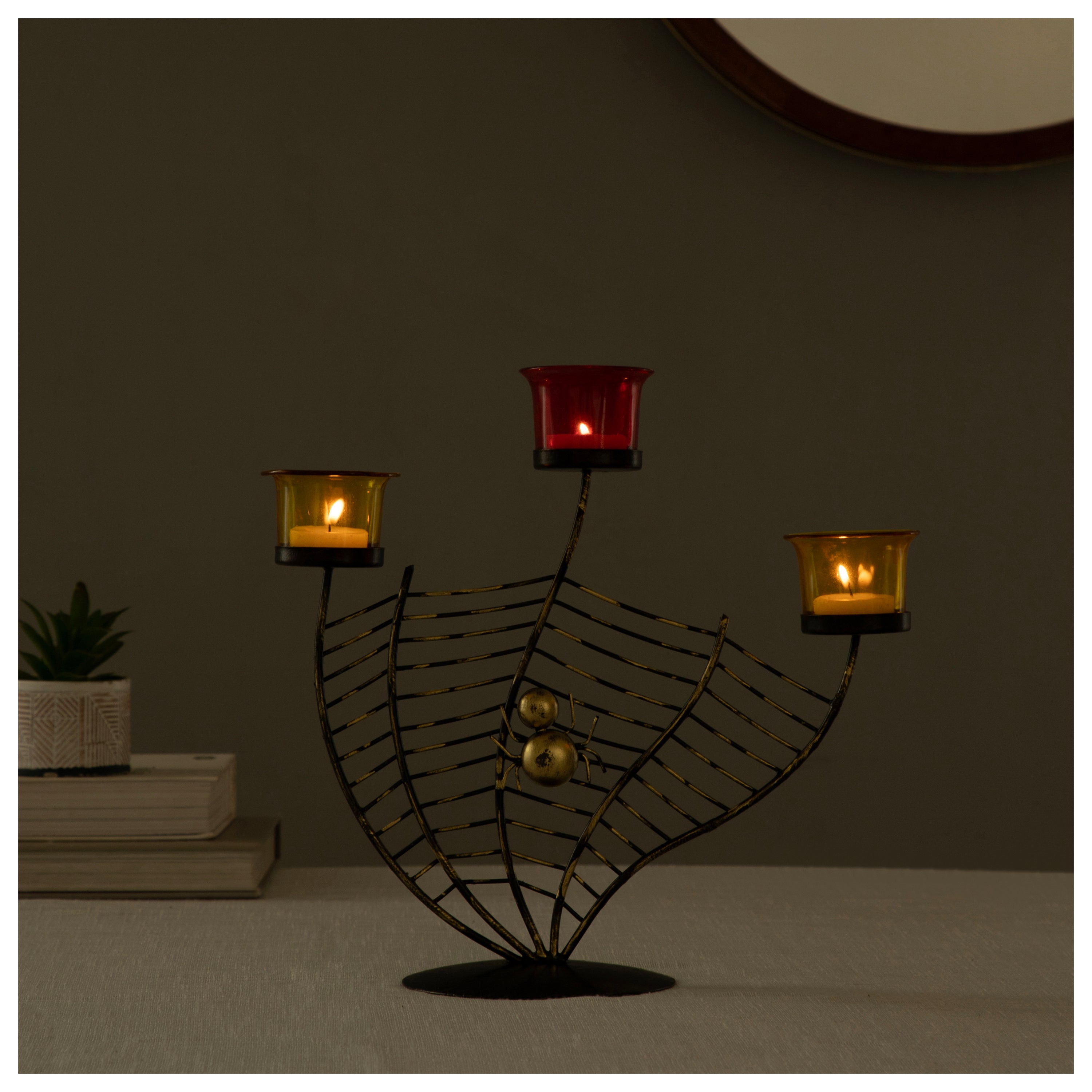 Spider Web Metal Candle Stand Style 3