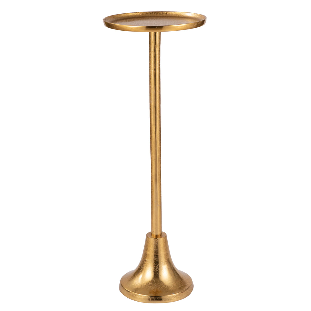 Sleek Gold Pedestal Side Table